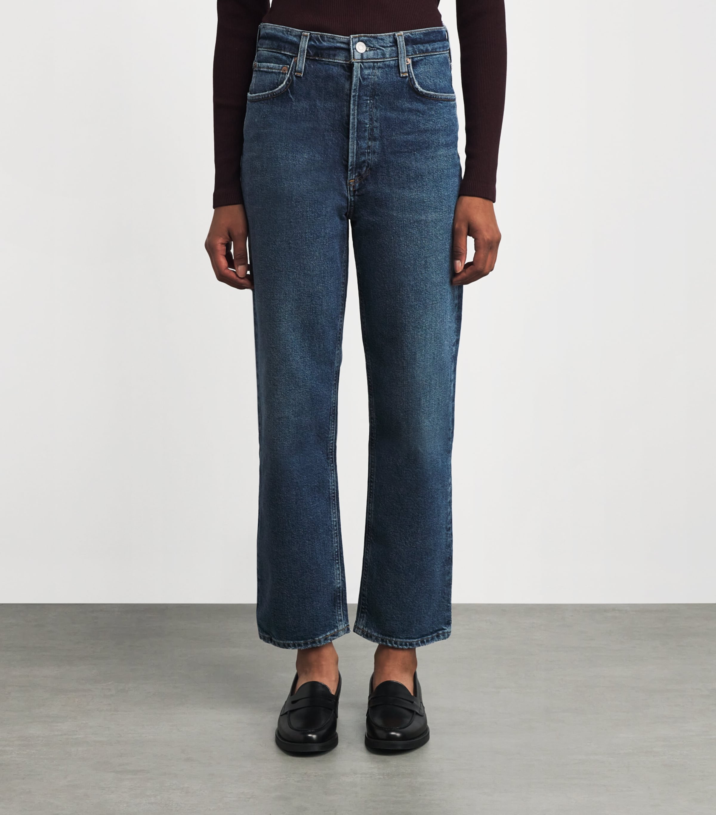 '90s Pinch Waist Cropped Jeans SOLACE (DK IND VINT) Image 3