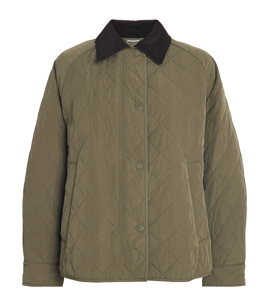 Weekend Max Mara Womens Water-Repellent Quilted Jacket Kaki Image 1