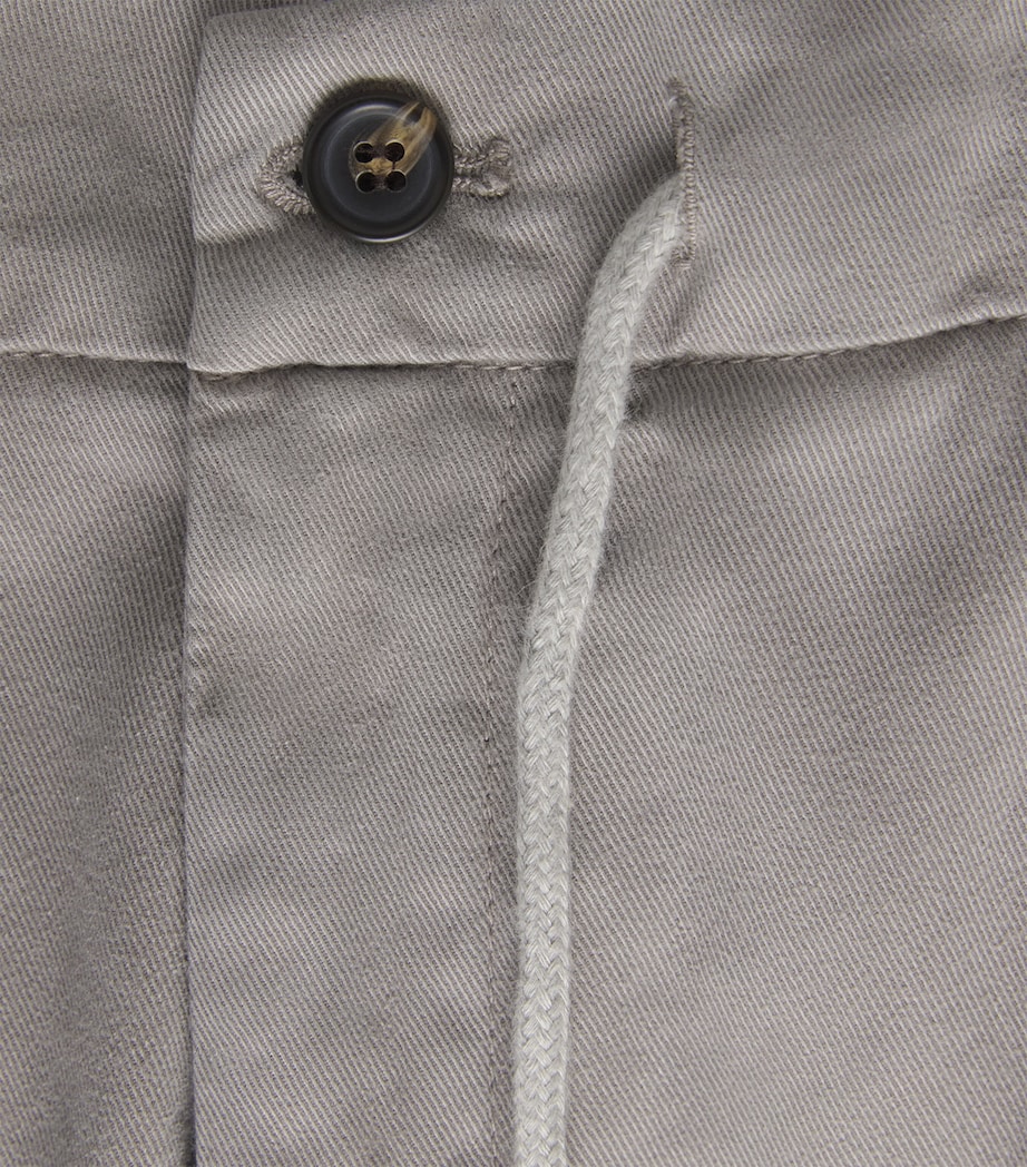 Eleventy Mens Twill Drawstring Pleated Straight Trousers Cardamomo Chiaro Image 6