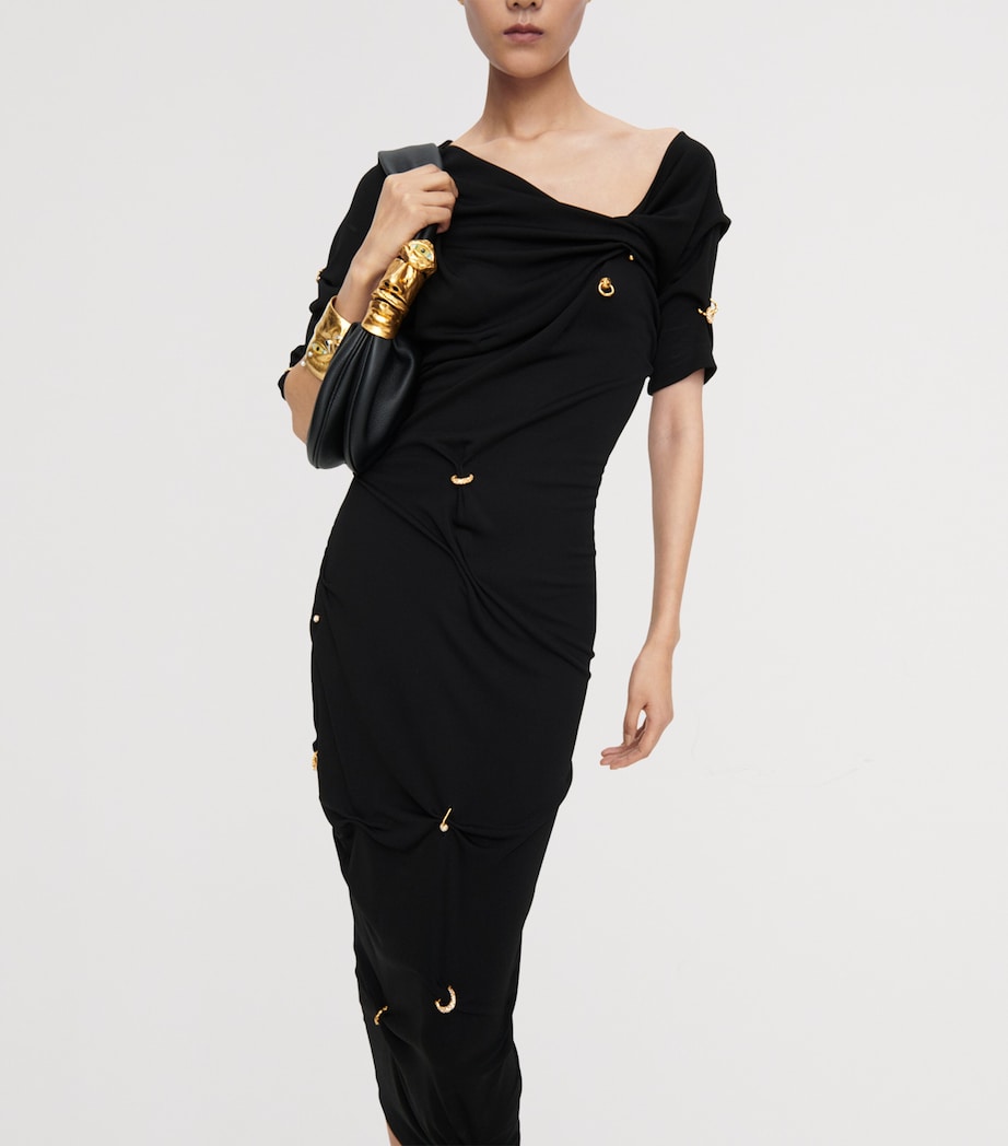 Schiaparelli Womens Piercings Midi Dress Black Image 4
