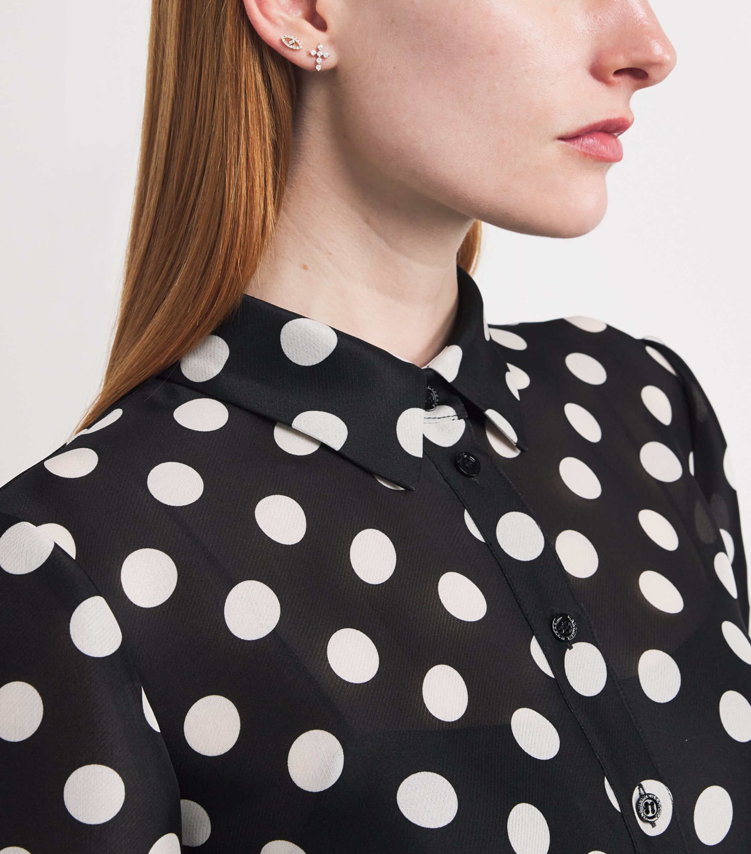 Persée Yellow Gold and Diamond Cross Single Stud Earring Yellow Gold Image 5