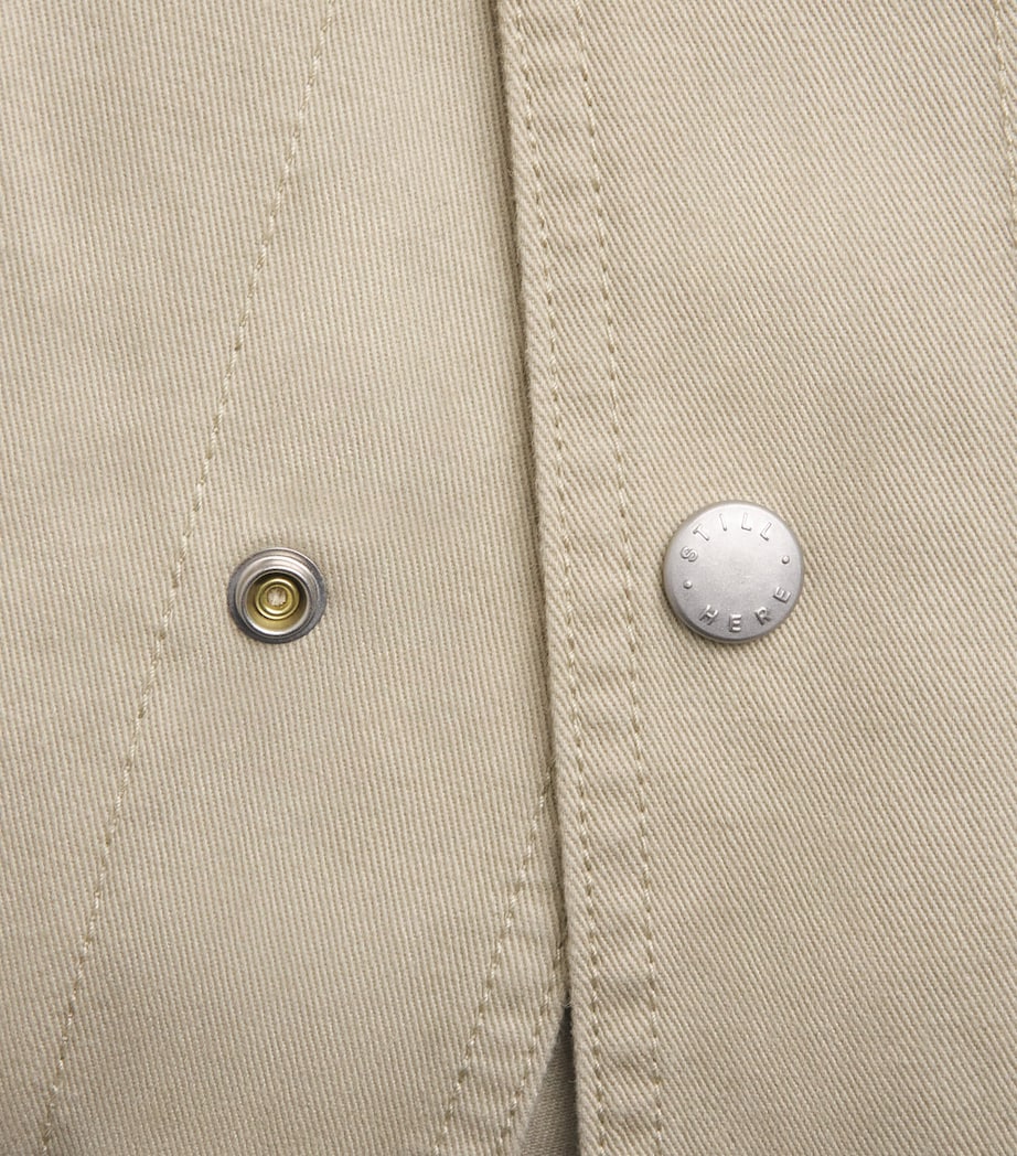 STILL HERE Womens Cotton Barn Jacket Khaki Image 6