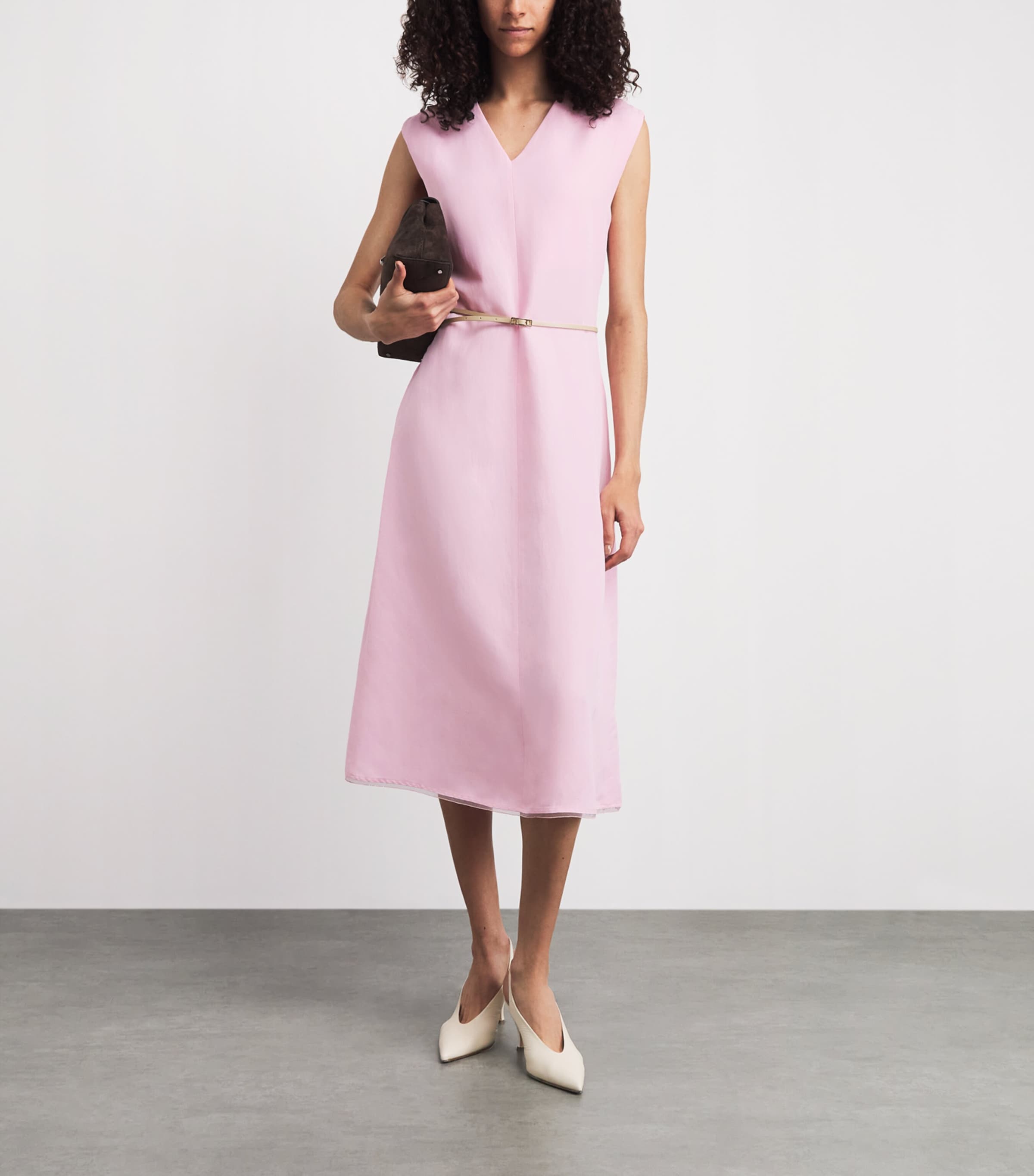 Fabiana Filippi Womens Twill Maxi Dress Rosa Petalo Image 2