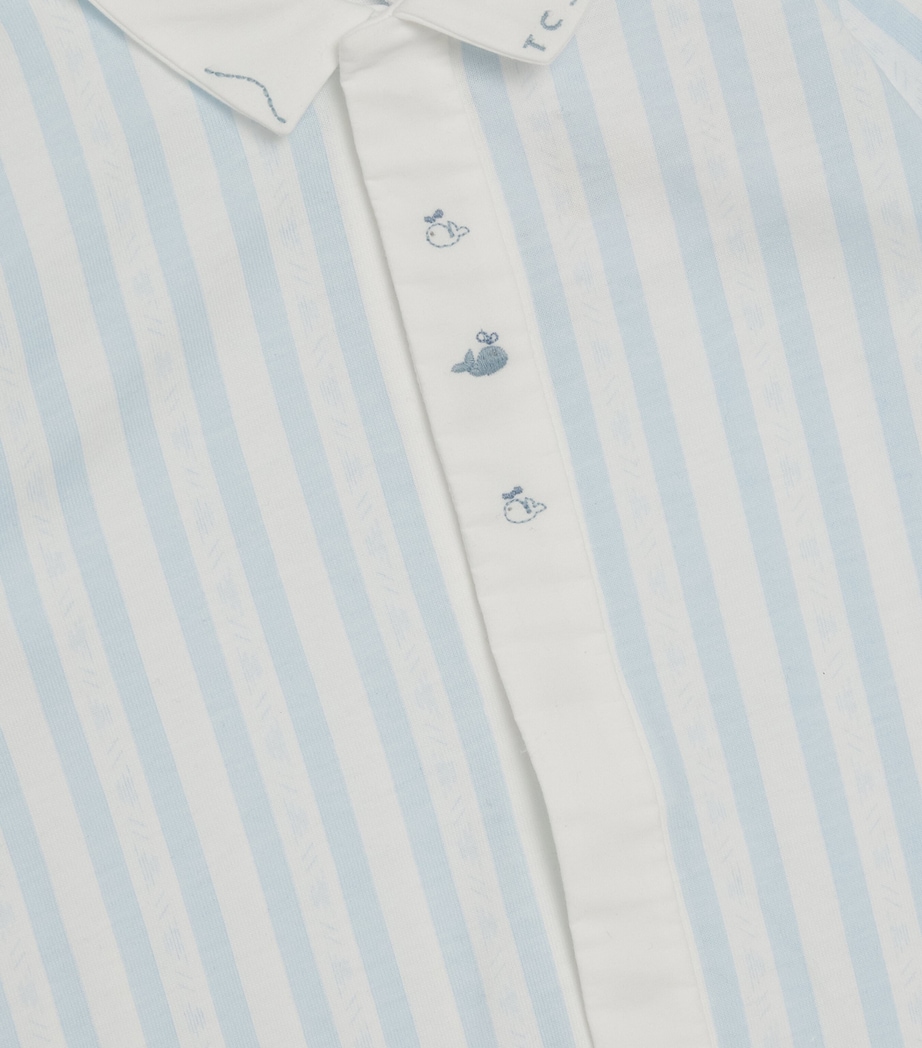 Tartine et Chocolat Cotton Stripe All-In-One (0-24 Months) Bleu Ciel Image 3
