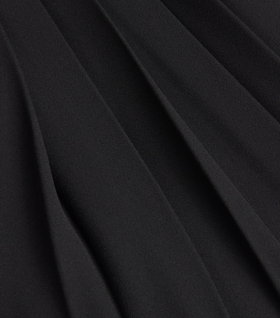 ME+EM Womens Crepe Slit Pleated Maxi Skirt Black Image 6