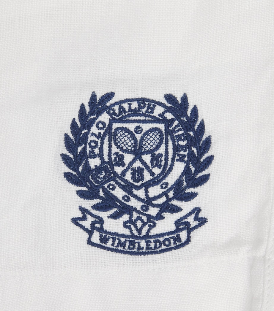 Polo Ralph Lauren Mens x Wimbledon Linen Shorts Ceramic White Image 6