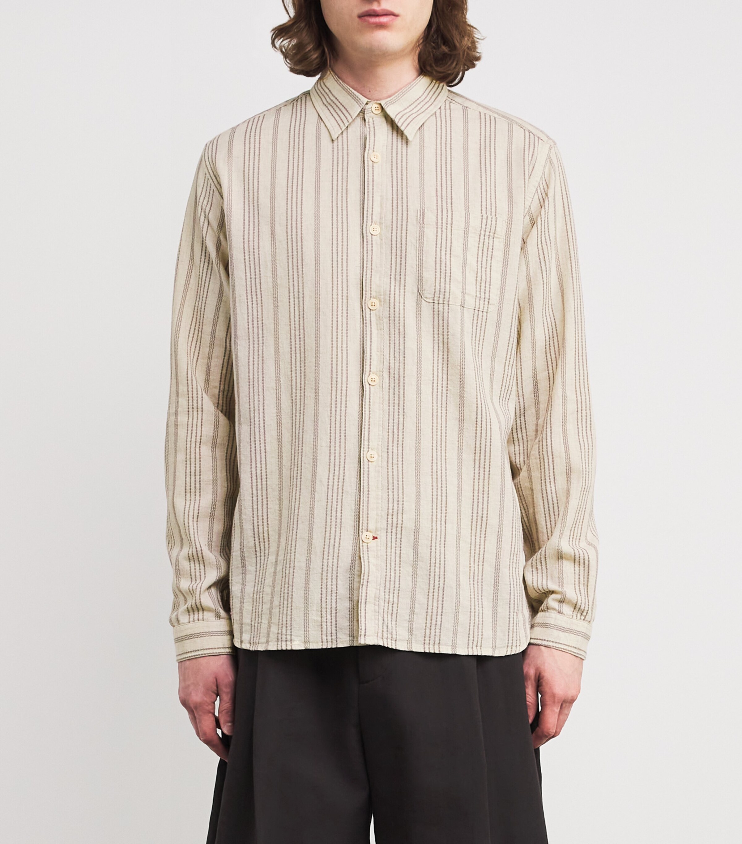 Oliver Spencer Mens Cotton-Hemp New York Special Shirt Sand Image 3