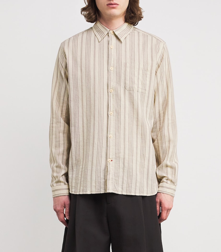 Oliver Spencer Mens Cotton-Hemp New York Special Shirt Sand Image 3