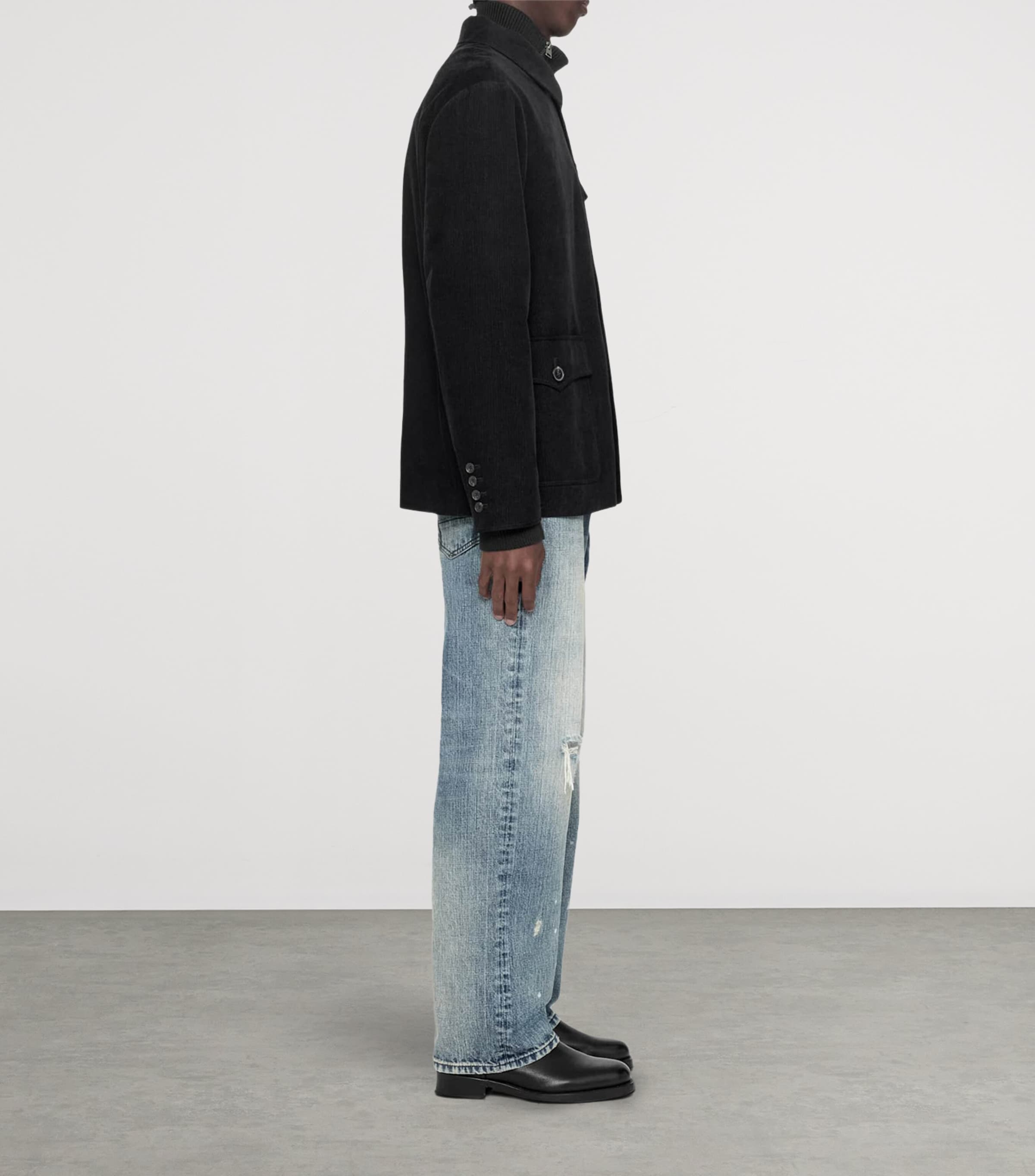 AllSaints Mens Courduroy Eden Jacket Black Image 6