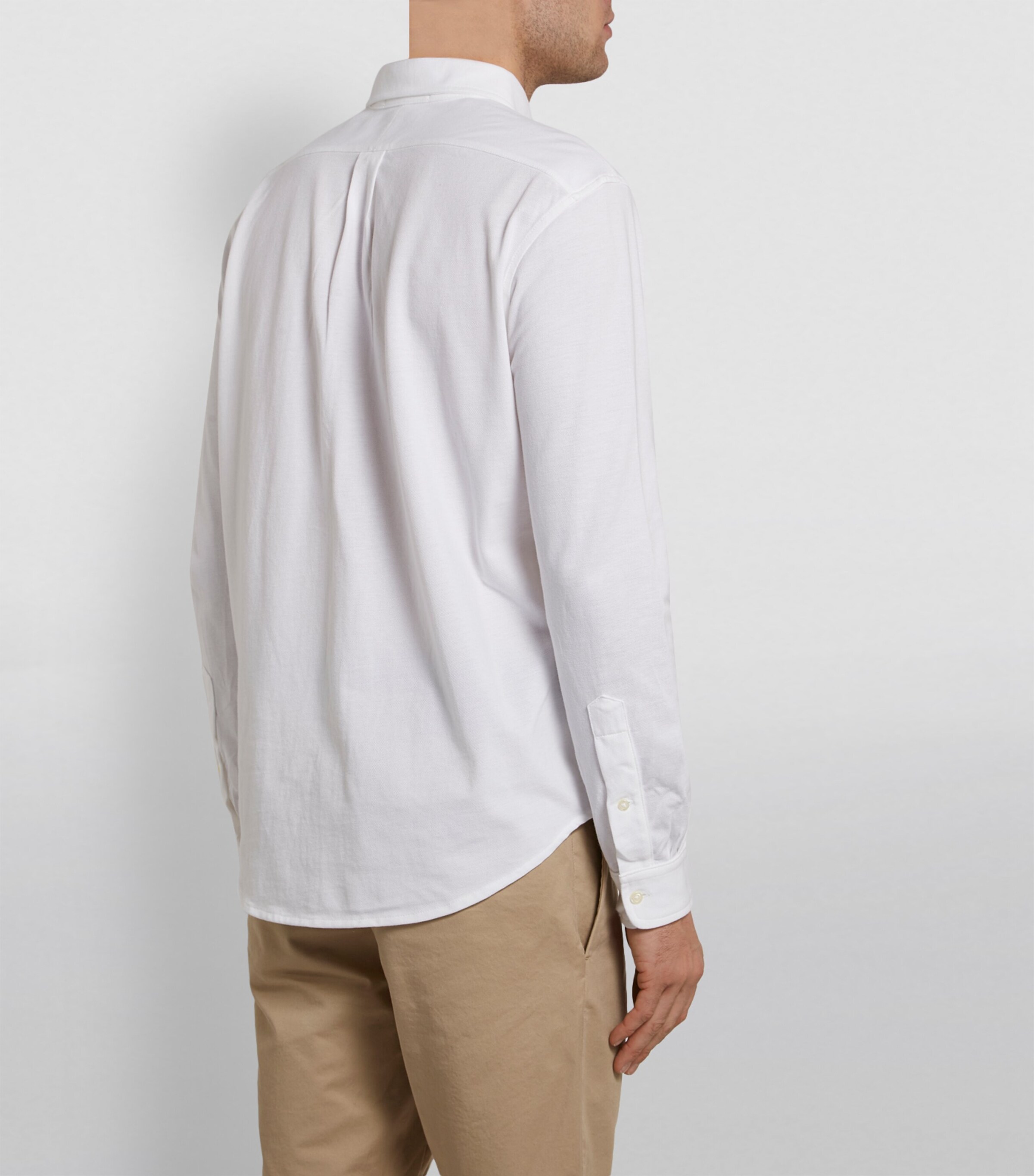 Cotton Textured Polo Shirt WHITE Image 4