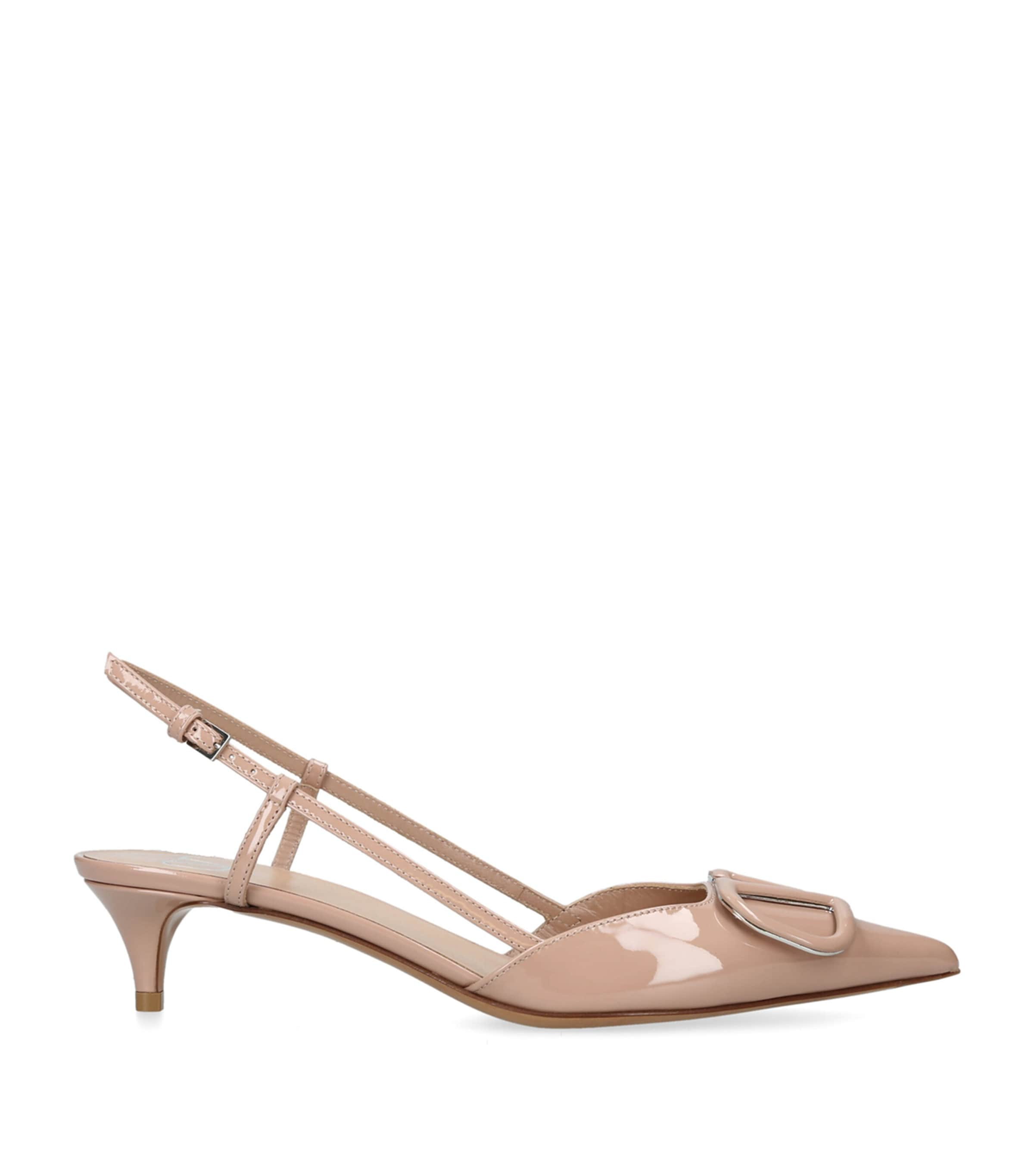 Valentino Garavani Slingback Logo Heels 40 In Pink