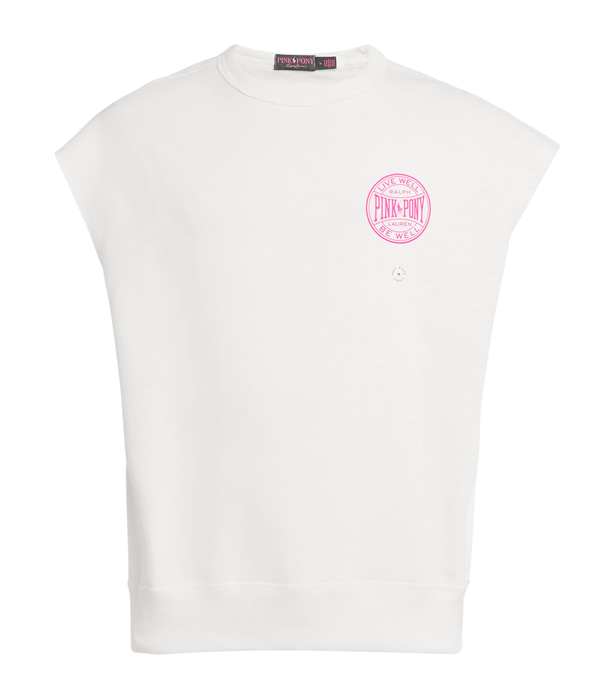 Polo Ralph Lauren Pink Pony Sleeveless T-shirt In White