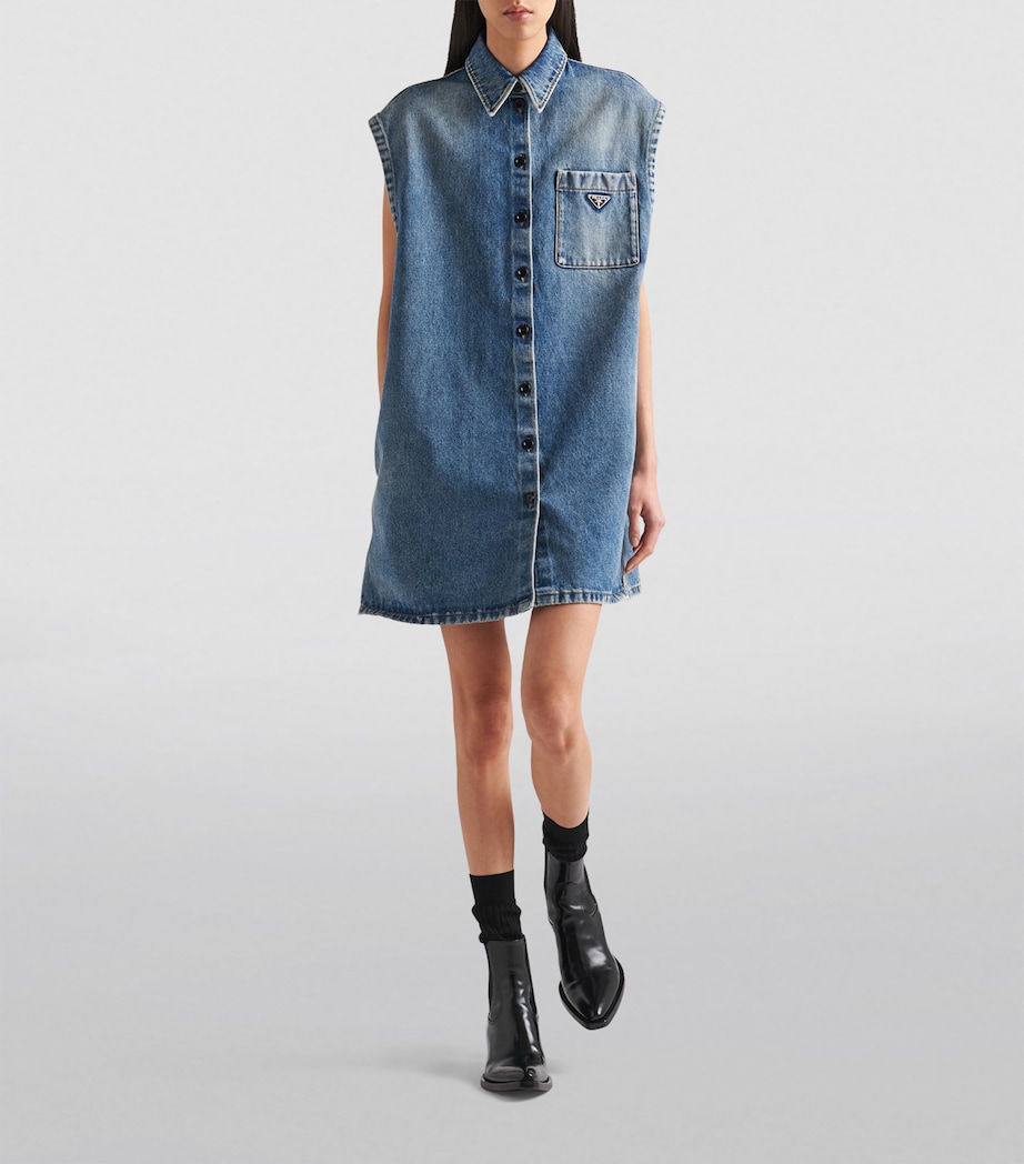 Denim Sleeveless Shirt F0BAU Image 2
