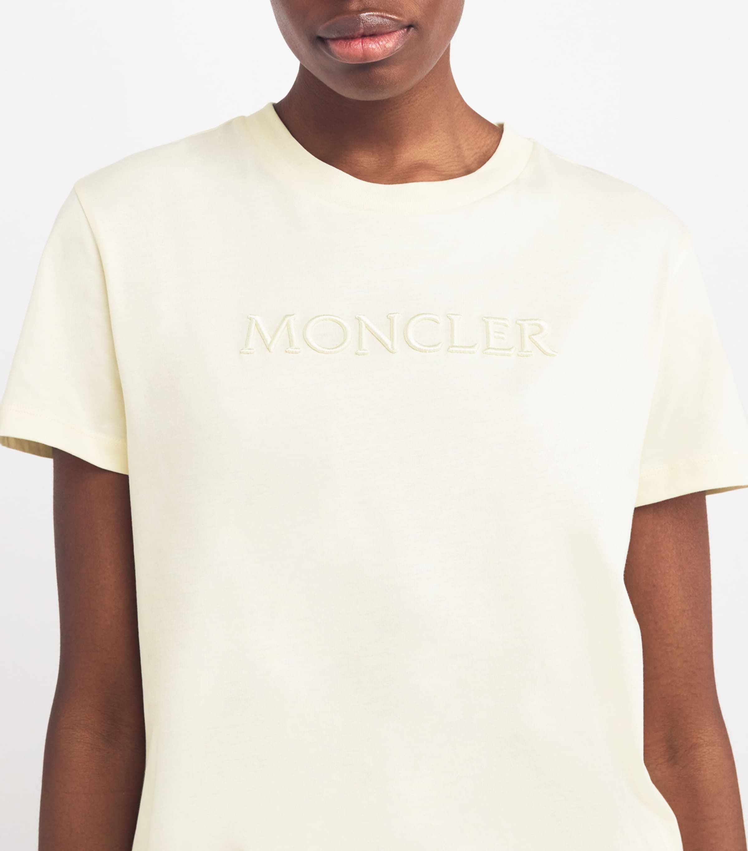 Moncler Embroidered Tonal Logo T-Shirt | Harrods UK
