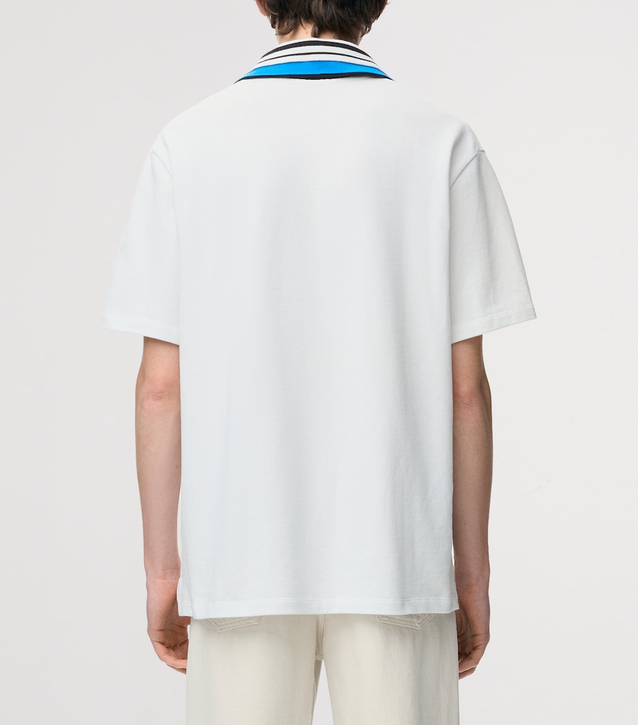 LOEWE Mens Stretch-Cotton Polo Shirt White Image 4