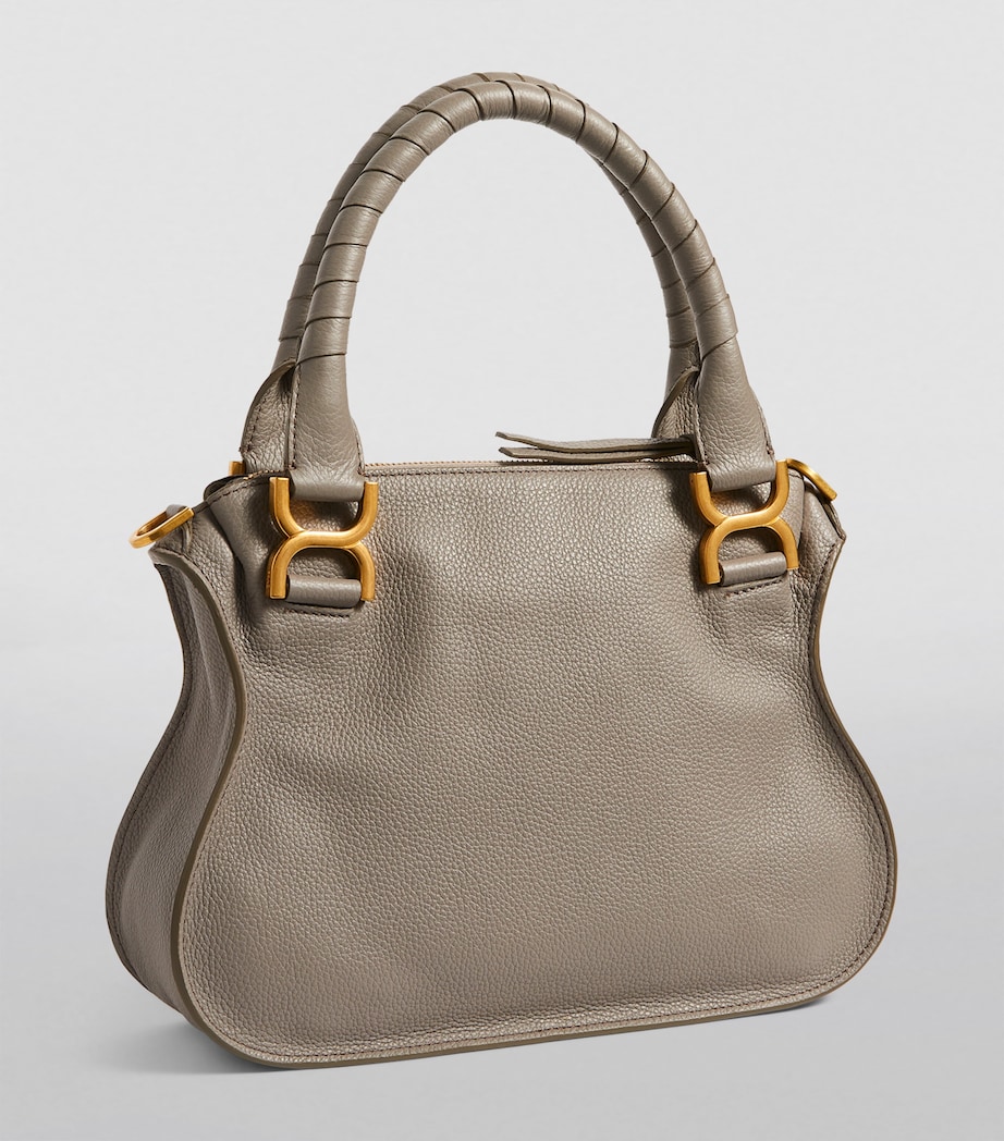 Small Leather Marcie Top-Handle Bag CASHMERE GREY Image 2