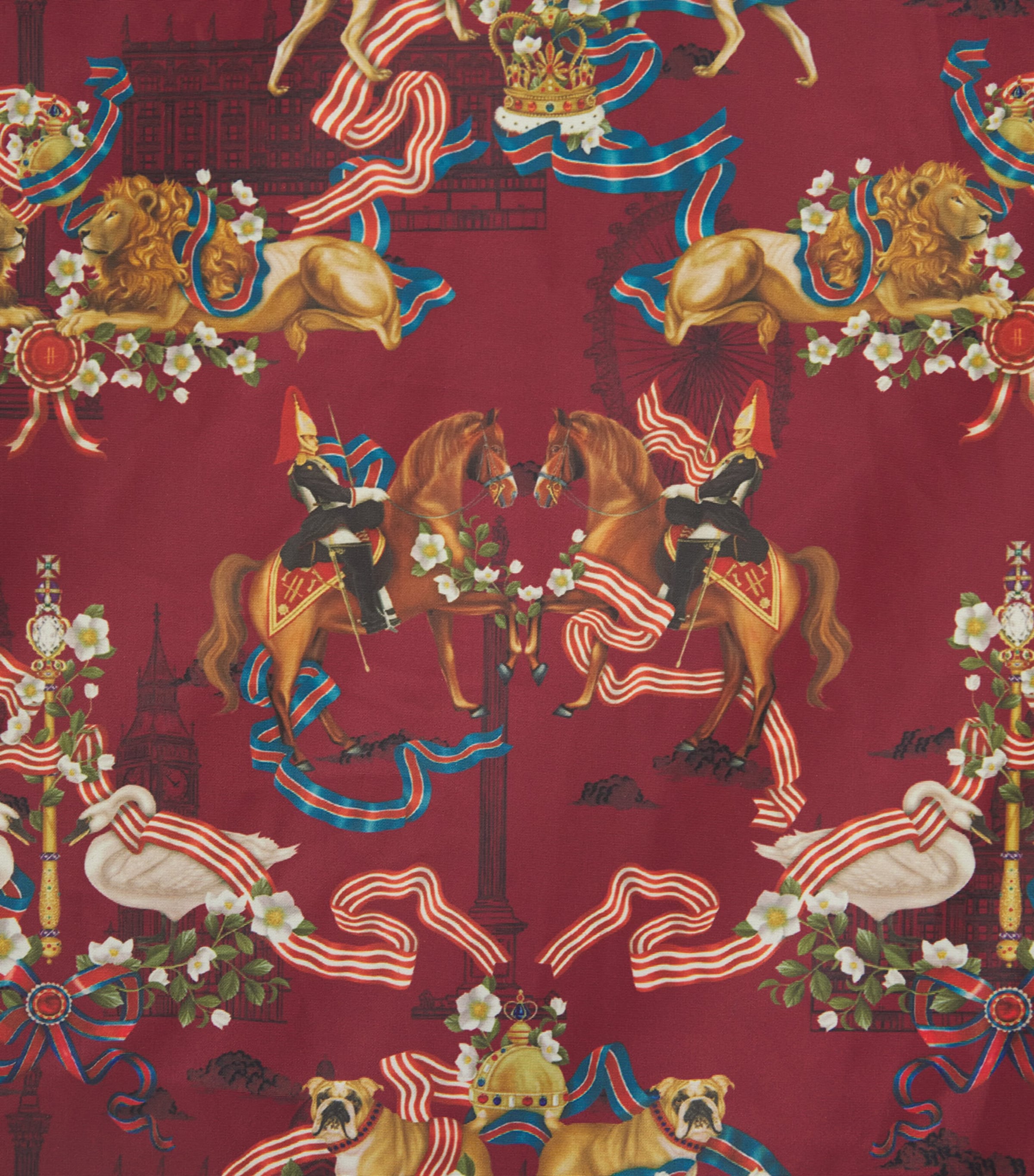 Harrods Great British Pocket Shopper Bag Burgundy Image 4