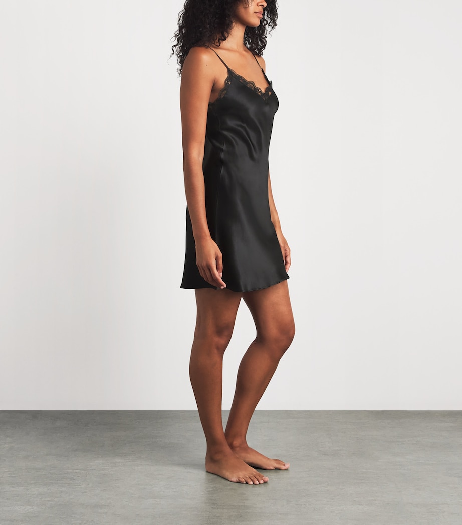 Simone Perele Womens Silk-Blend Love Me Slip Dress Noir Image 2