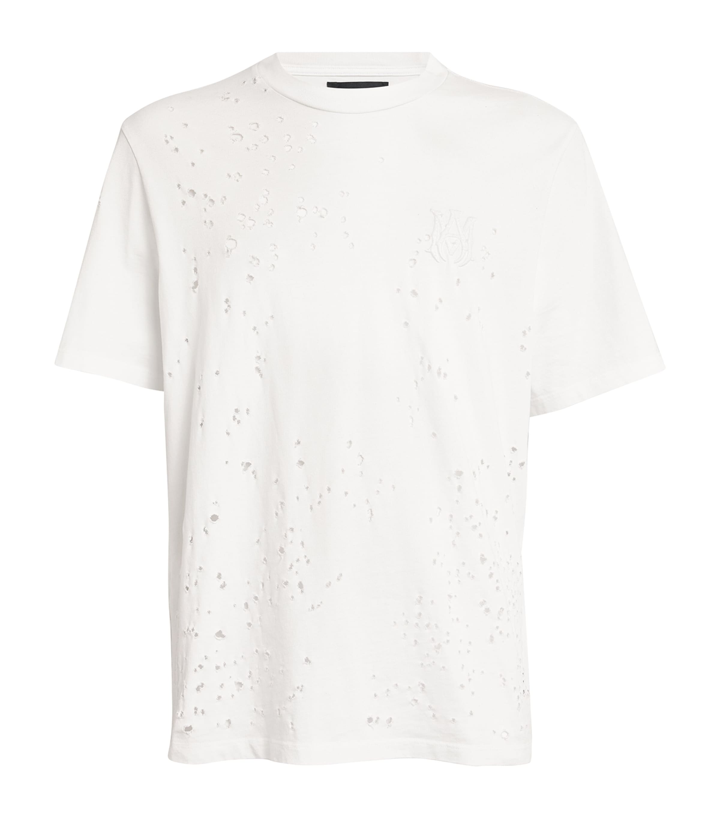 AMIRI COTTON DISTRESSED SHOTGUN T-SHIRT