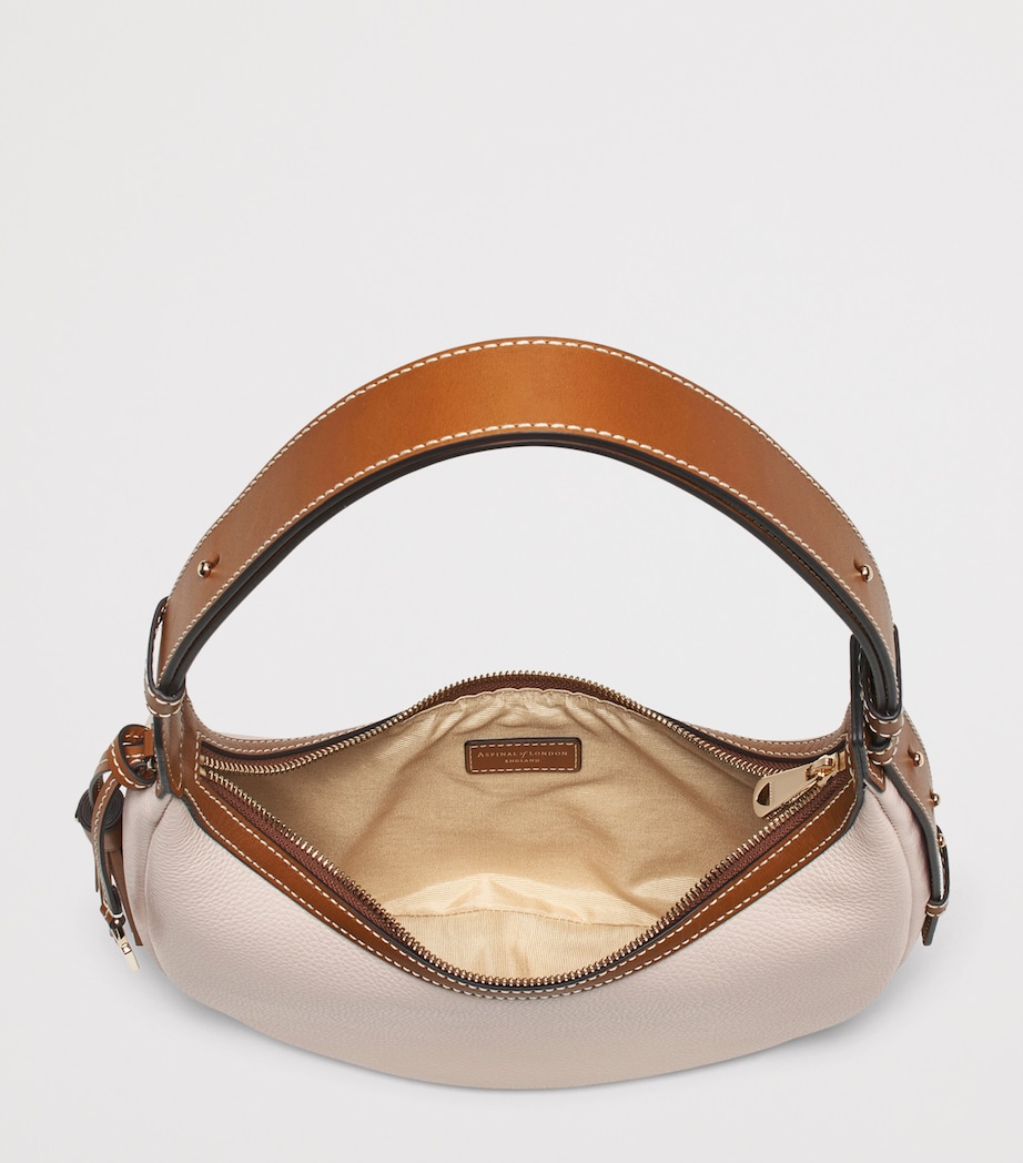 Aspinal Of London Small Leather Soho Crescent Shoulder Bag Neutral Image 5