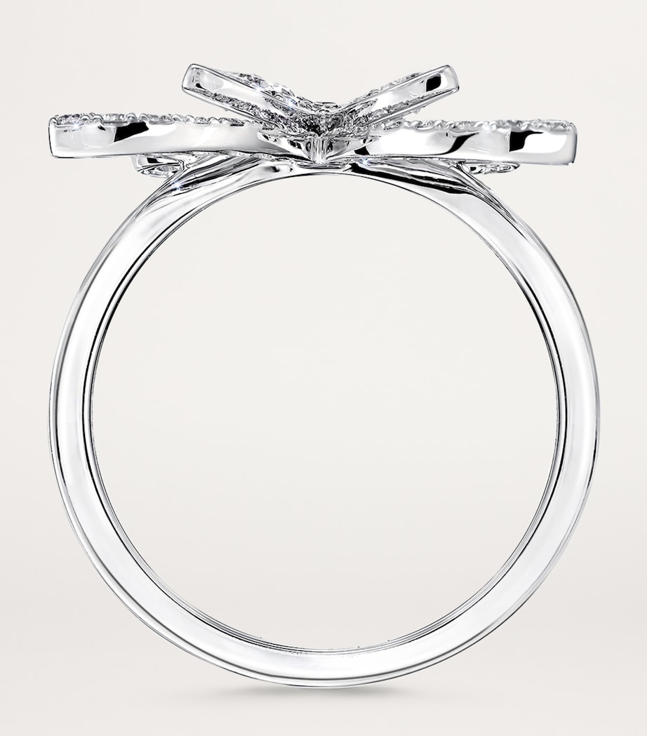 White Gold and Diamond Mini Butterfly Ring WHITE GOLD Image 4