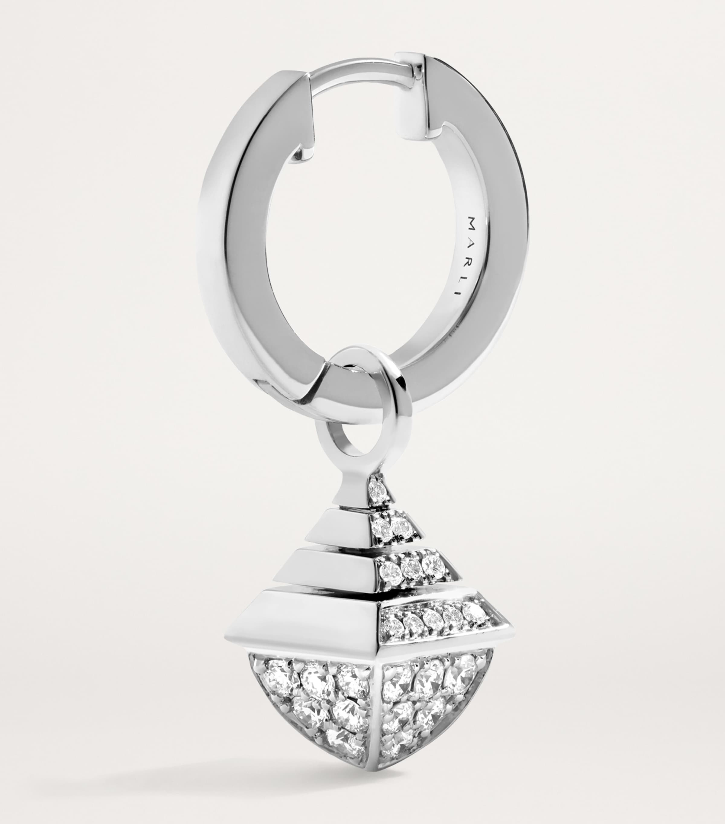 White Gold and Diamond Cleo Rev Drop Earrings WHITE GOLD Image 3