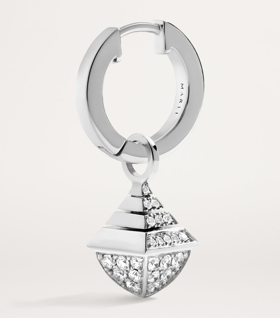 White Gold and Diamond Cleo Rev Drop Earrings WHITE GOLD Image 3