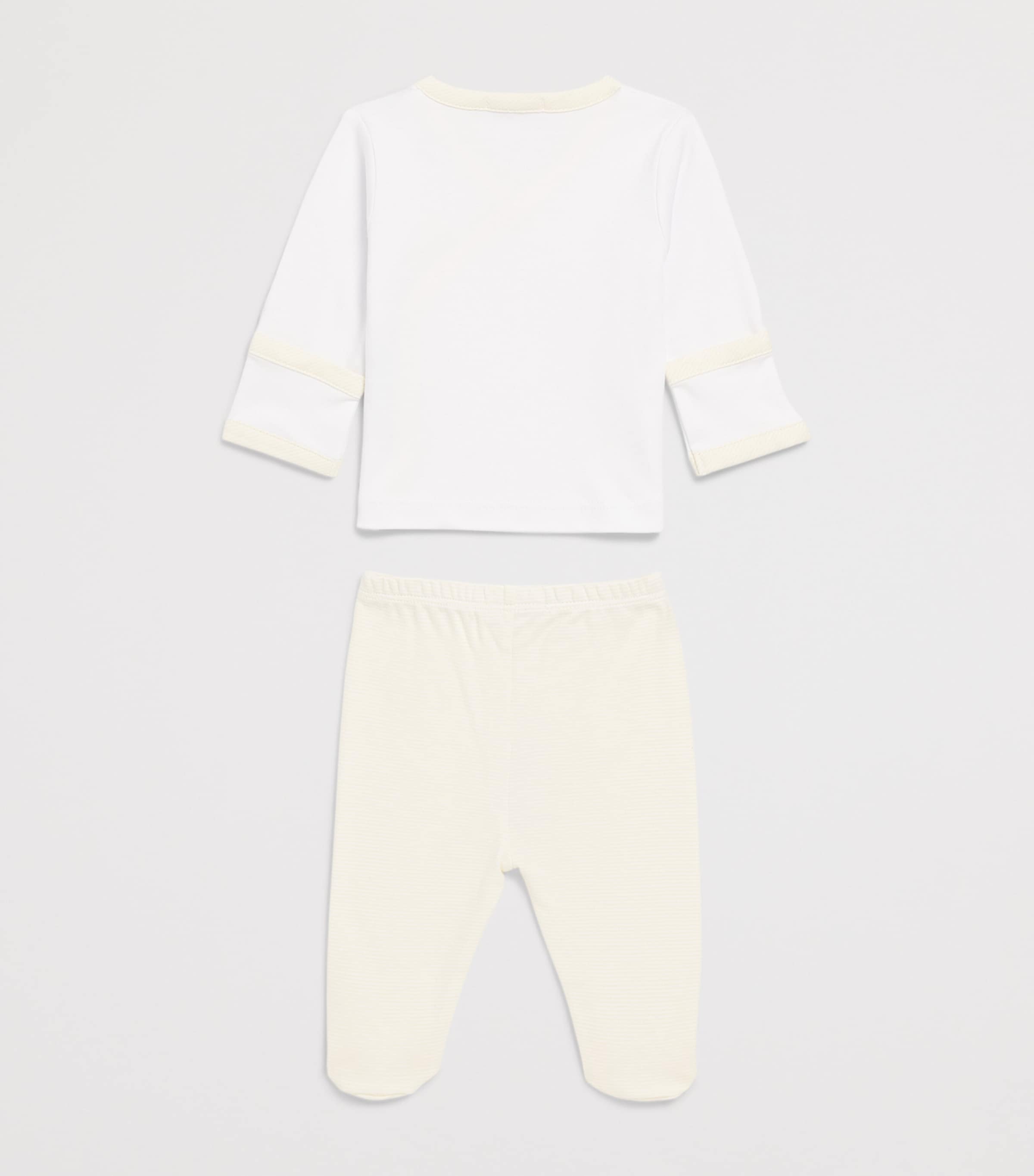 Kissy Kissy Pima Cotton Giraffe Top and Trousers Set (0-9 Months) White/yellow Image 2