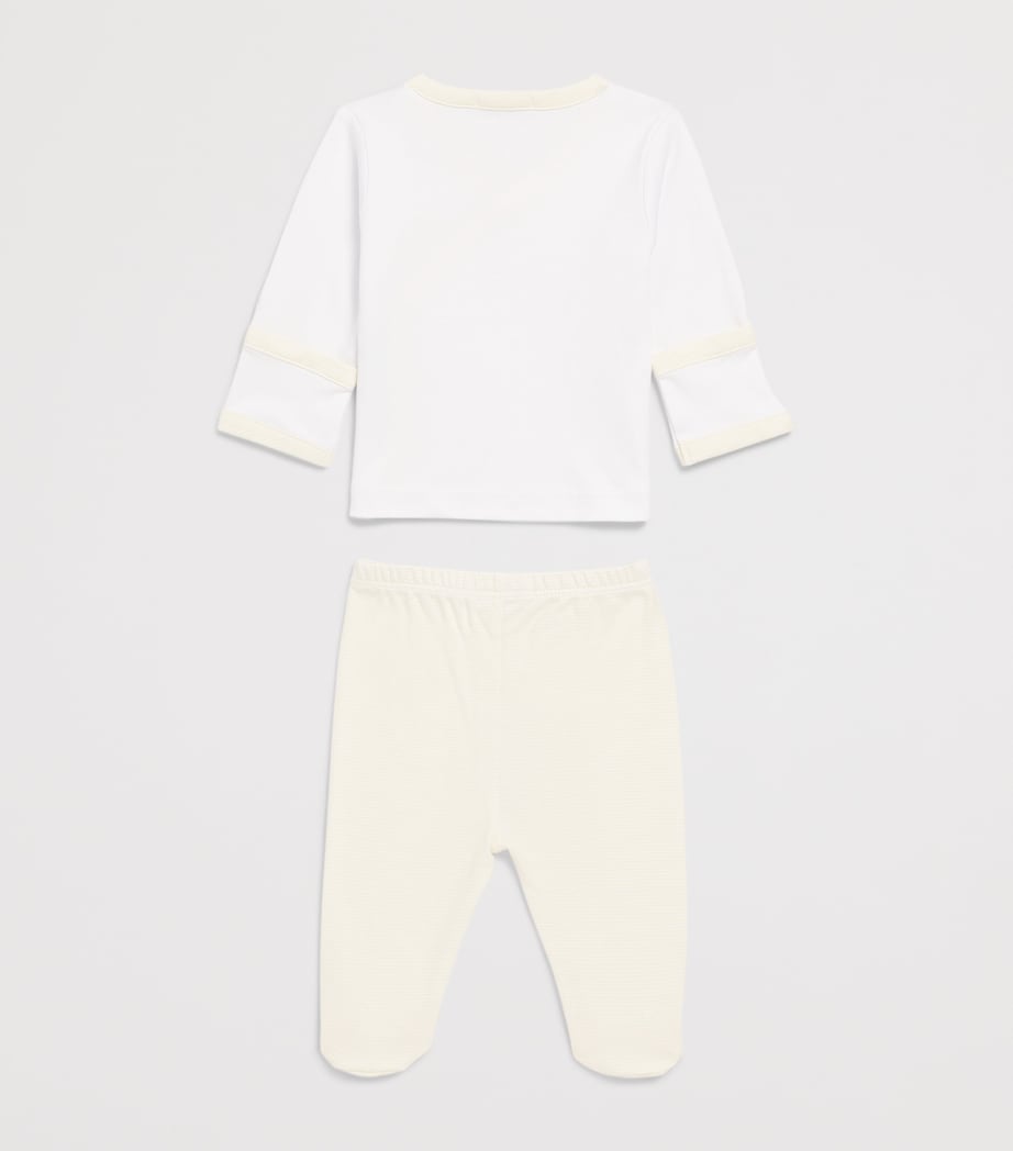 Kissy Kissy Pima Cotton Giraffe Top and Trousers Set (0-9 Months) White/yellow Image 2
