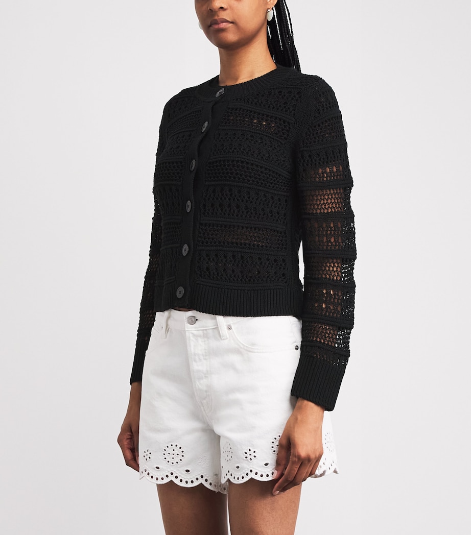 ME+EM Womens Open-Stitch Cardigan Black Image 4