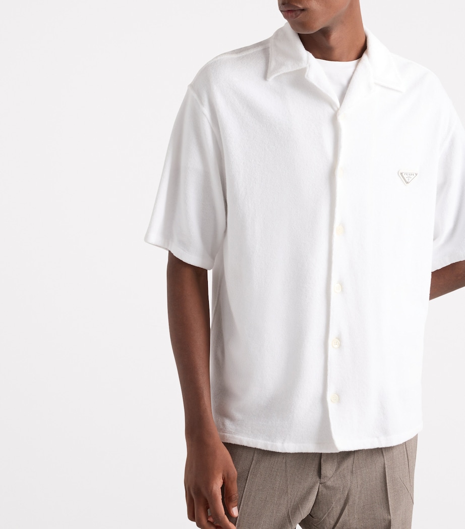 Prada Mens Terry Towelling Short-Sleeve Shirt Image 3