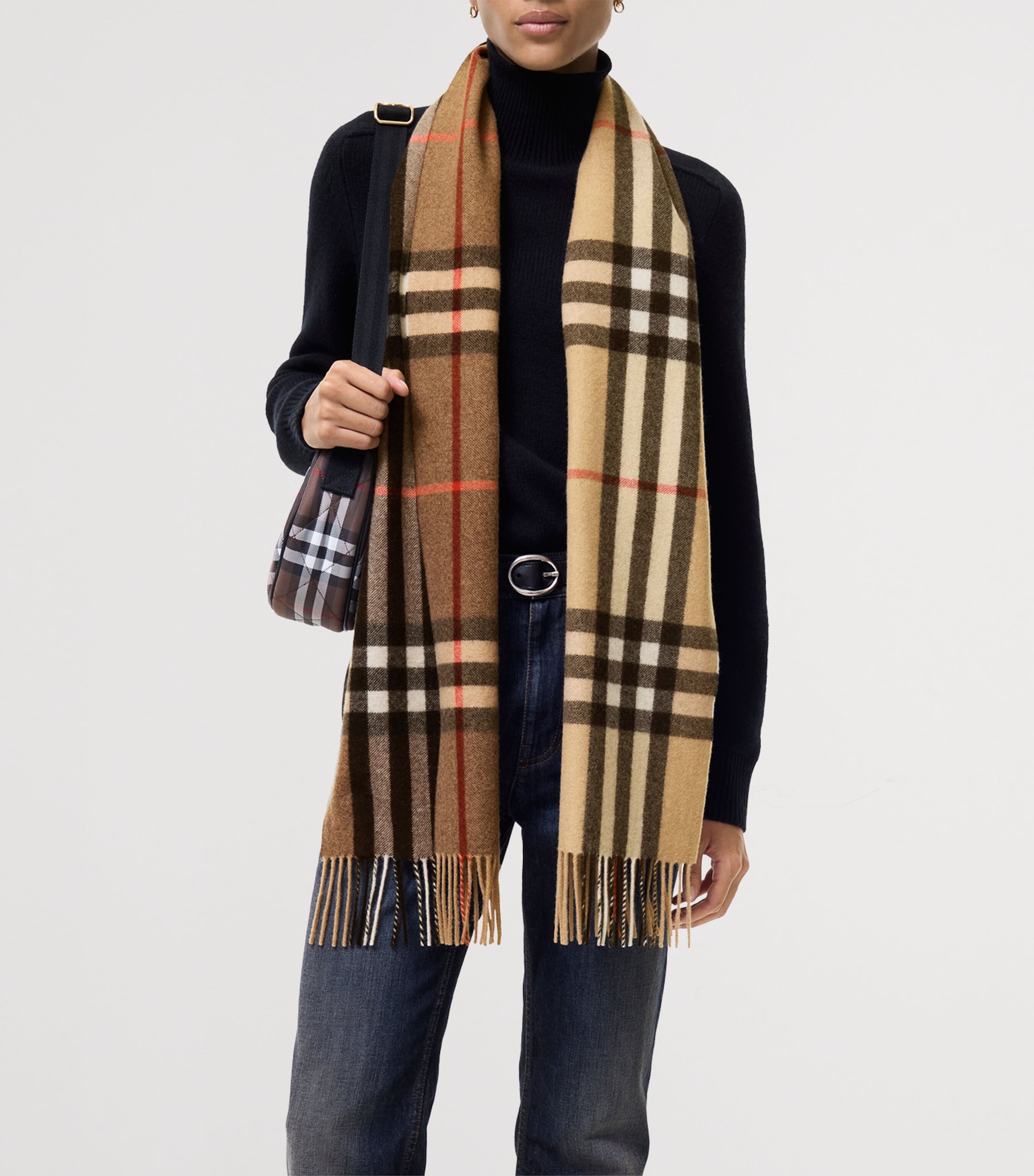 Burberry Cashmere Gradient Check Scarf Archive Beige Image 2
