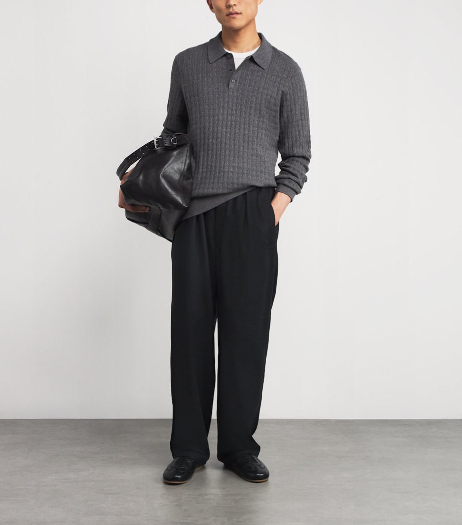 Cotton-Cashmere Oban Polo Sweater GREY MARL Image 2
