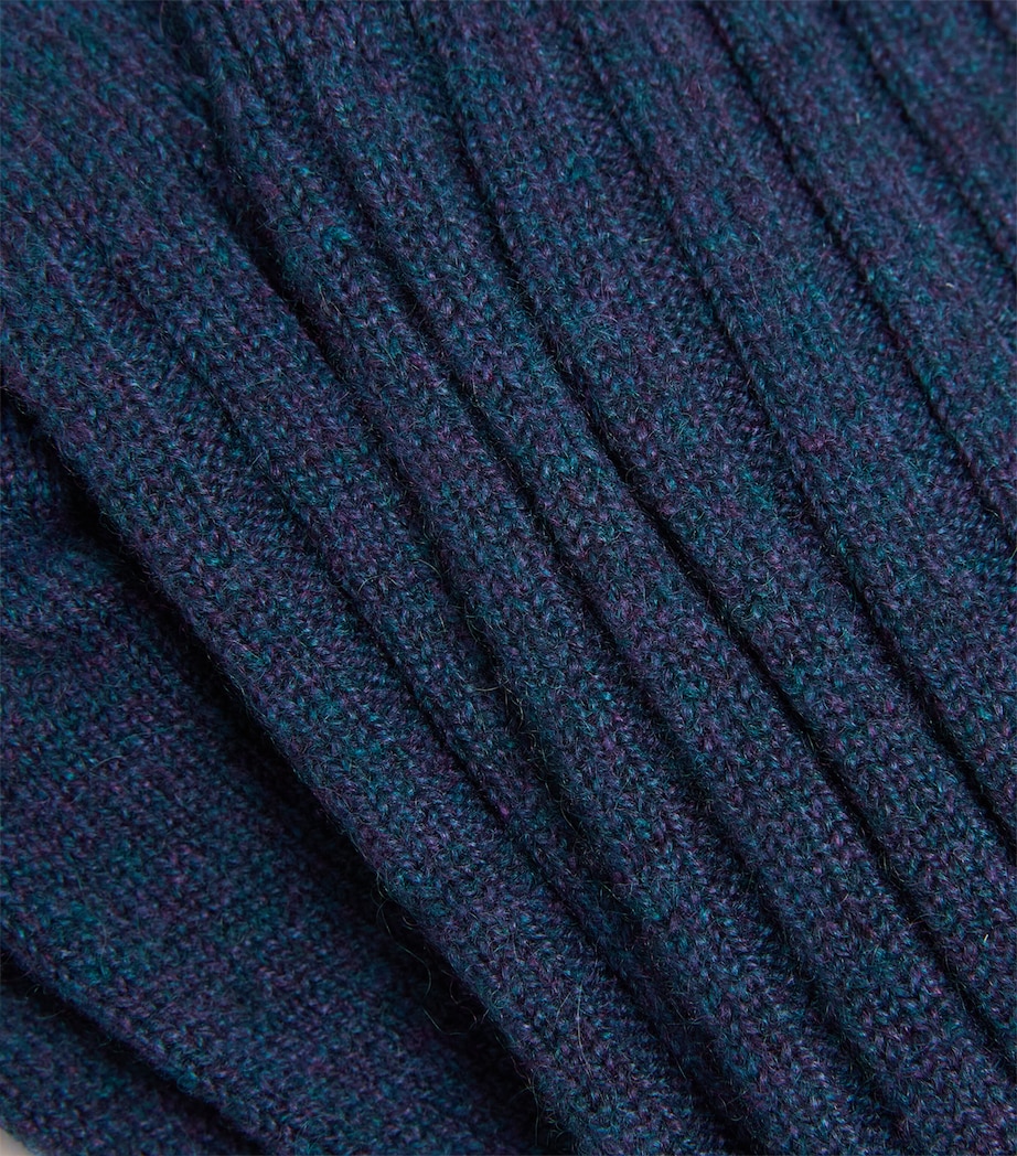 Cashmere Ribbed Socks HD7321 HEATHER NAVY Image 3