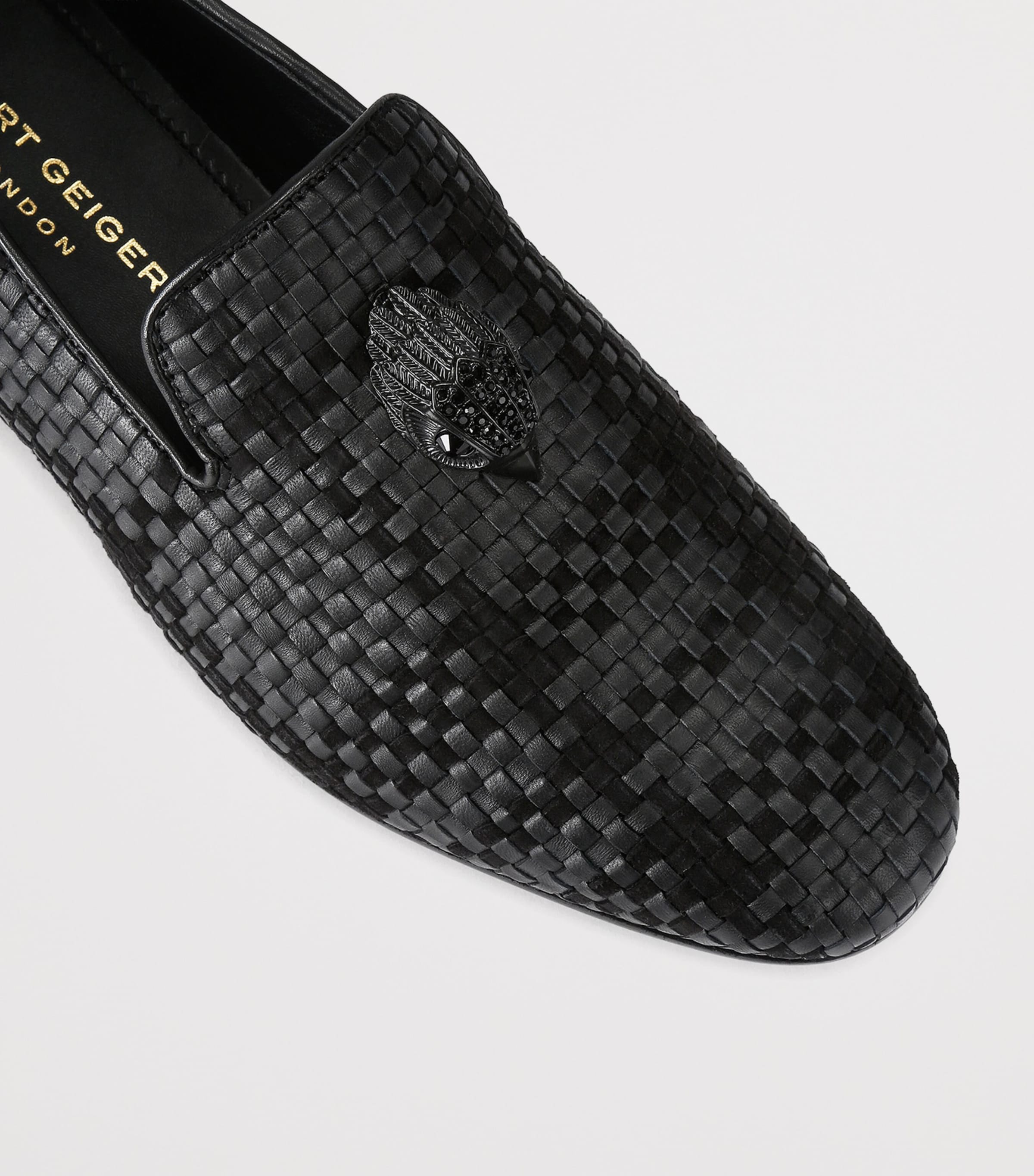 Kurt Geiger London Leather Woven Ace Loafers Blk/other Image 4