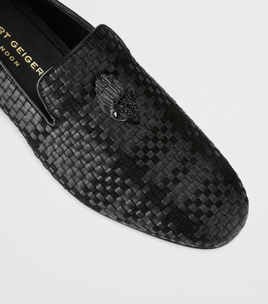 Kurt Geiger London Leather Woven Ace Loafers Blk/other Image 4