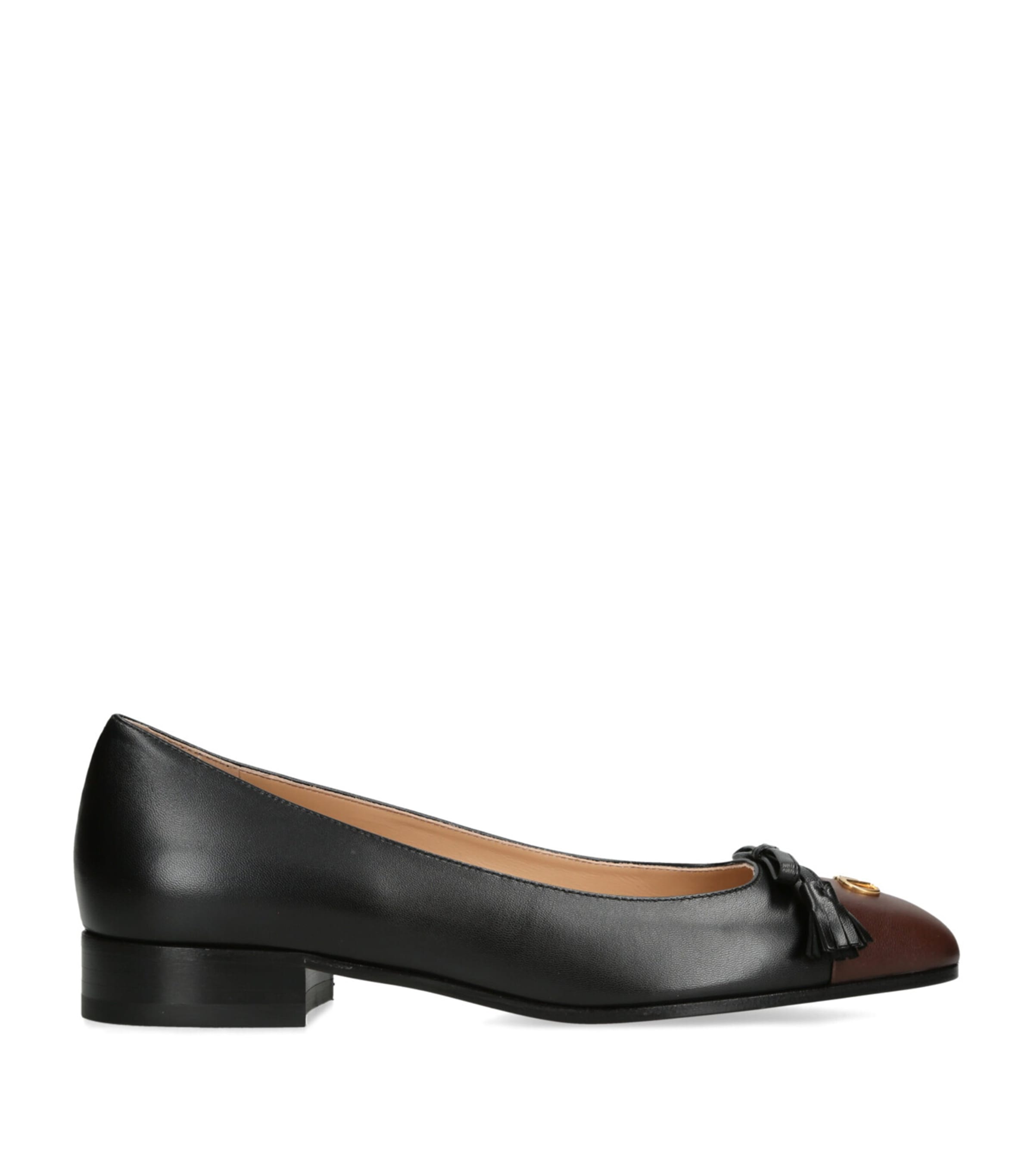 Valentino Garavani Leather Valet Du Roi Ballet Flats