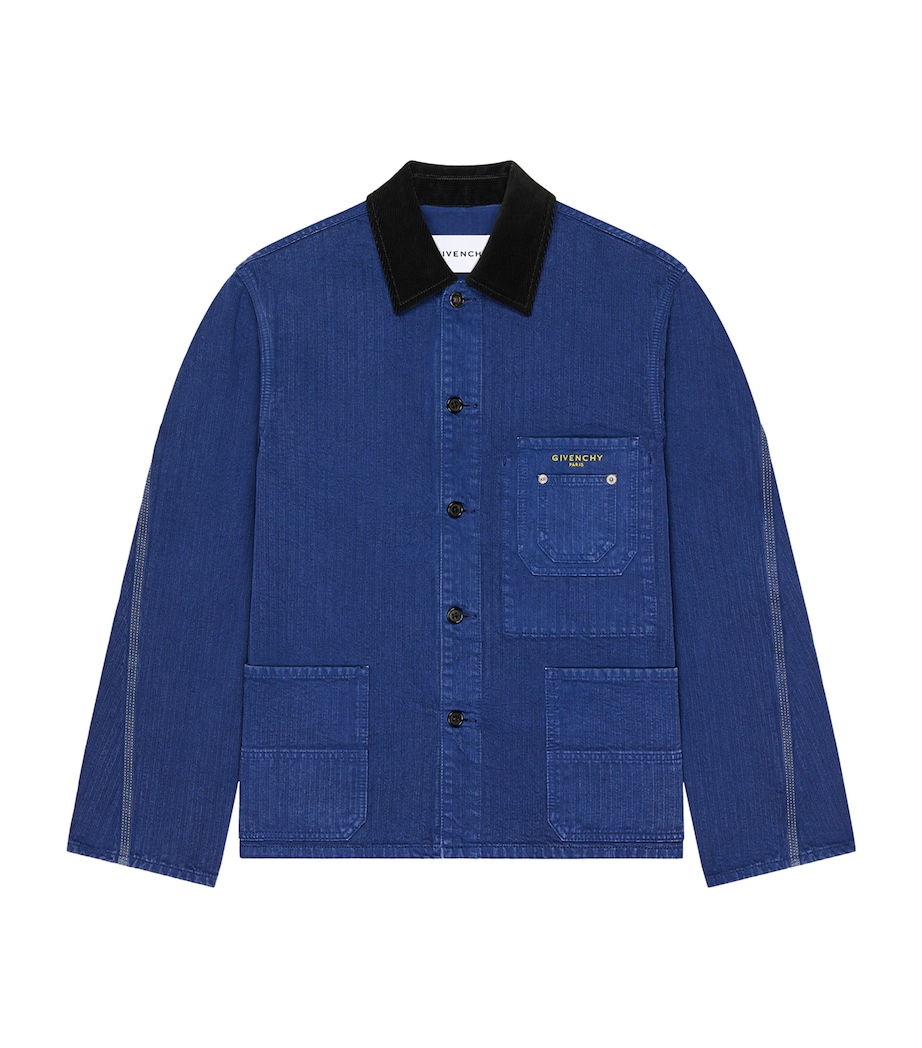 Givenchy Mens Herringbone Denim Jacket Image 1