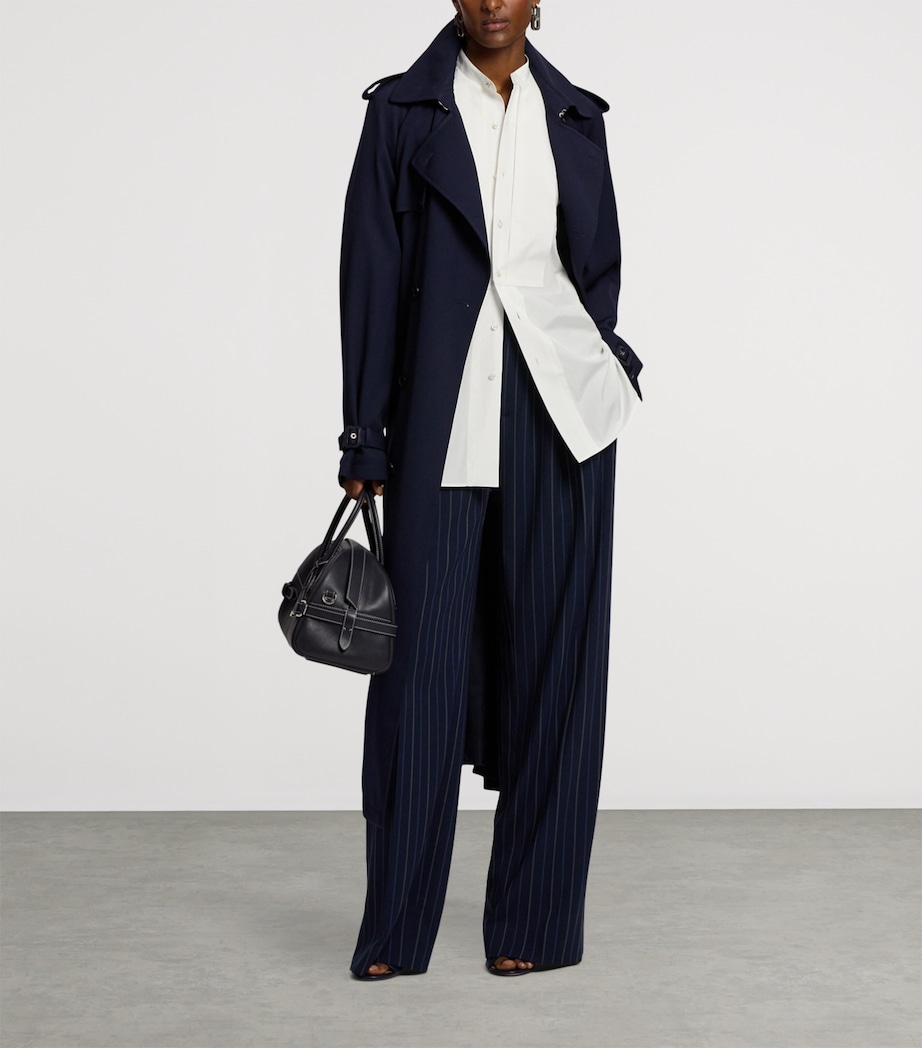 Wool-Blend Alecia Trench Coat NAVY-410 Image 8