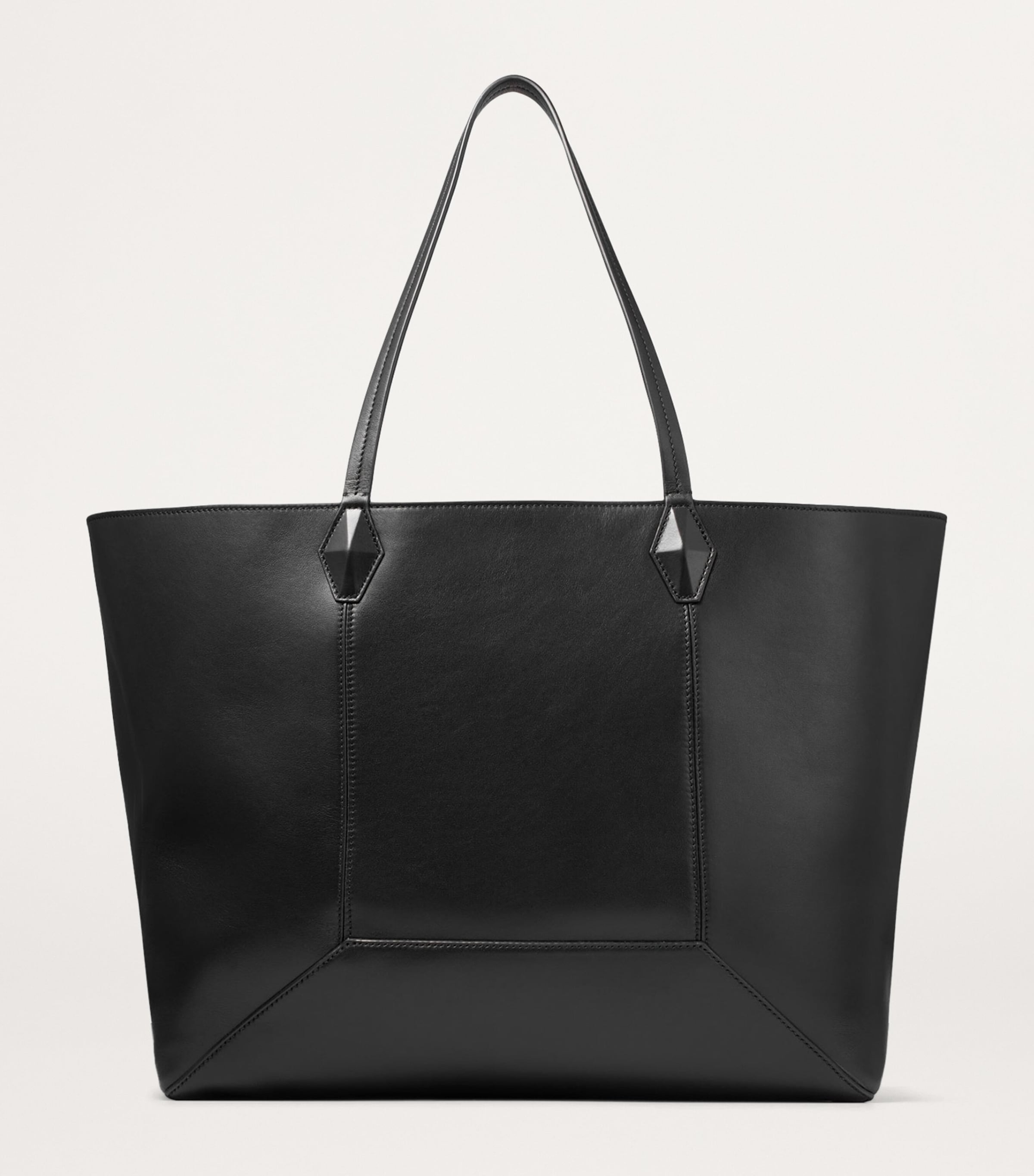 Diamond Large Leather Tote Bag BLACK Image 6