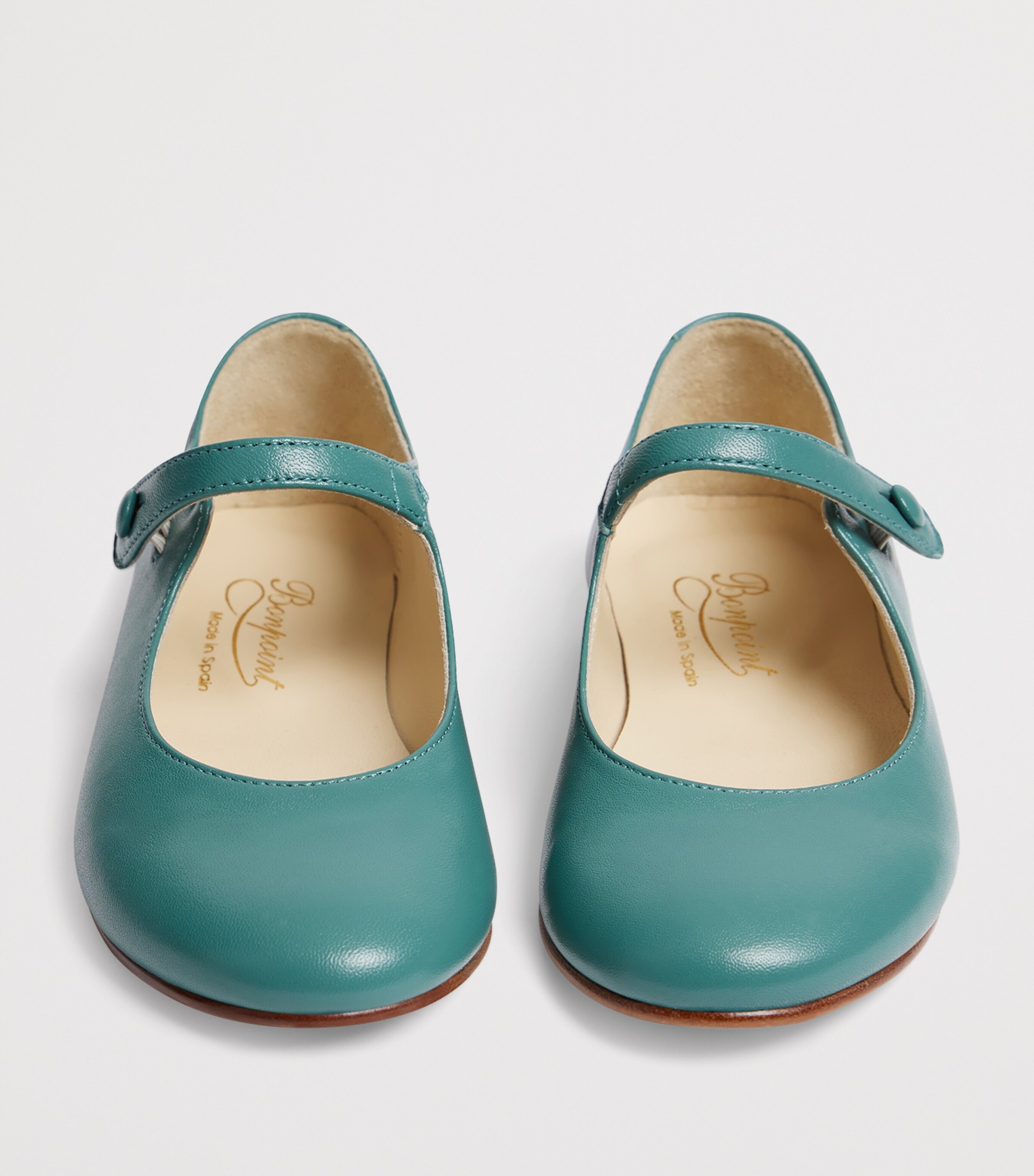 Bonpoint Leather Ella Ballet Flats Vert Ardoise Image 3