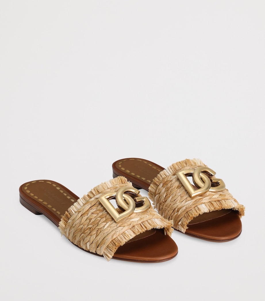Fringe-Detail Logo Sandals 8B218-WOOD/NATURAL Image 2