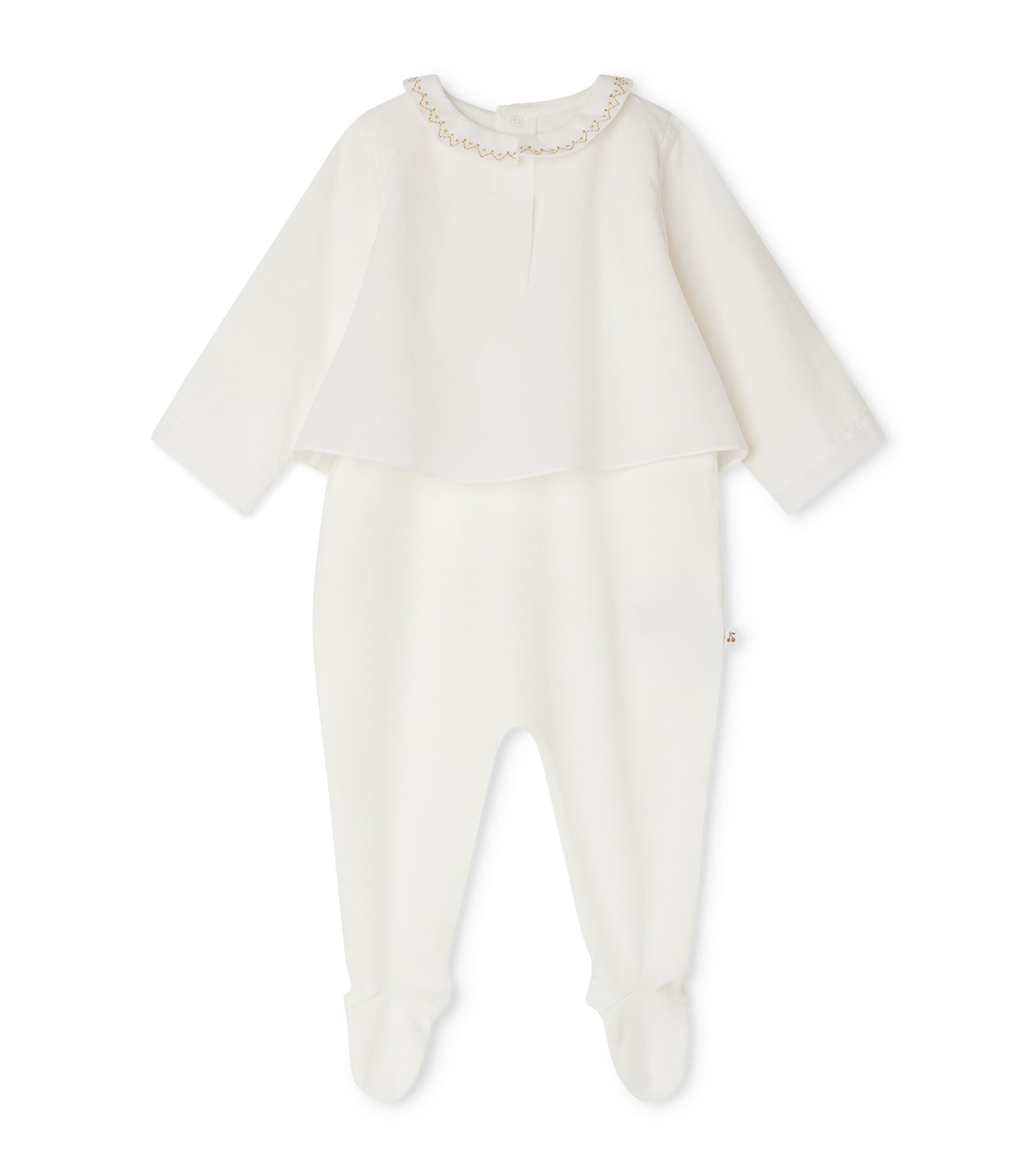 Bonpoint Cotton Sage Sleepsuit (1-18 Months) Blanc Naturel Image 1