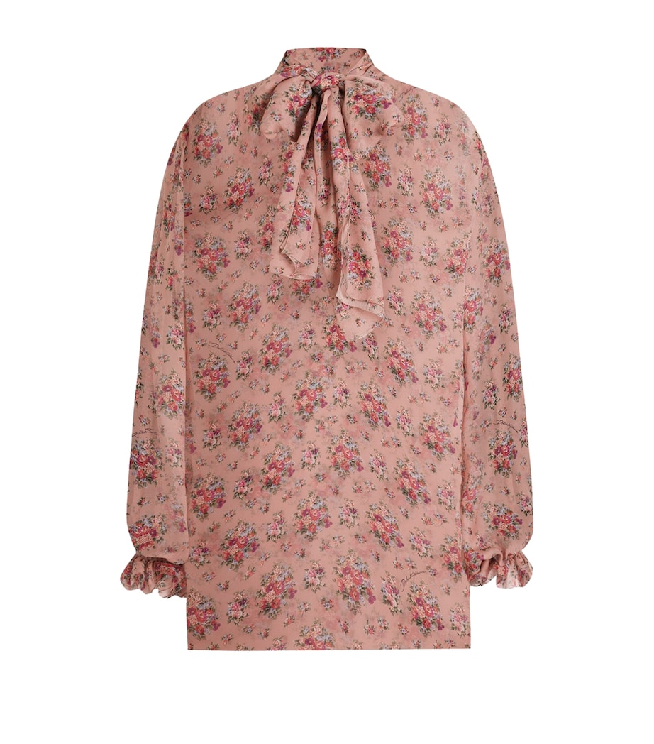 Dolce&Gabbana Womens Silk Floral Pussybow Blouse Mazz Image 1
