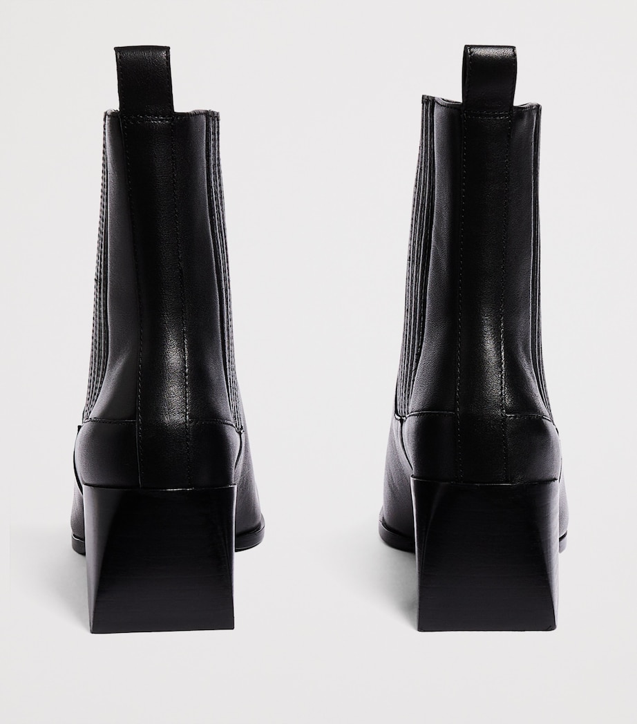 Sandro Paris Leather Ankle Boots 55 Black Image 5