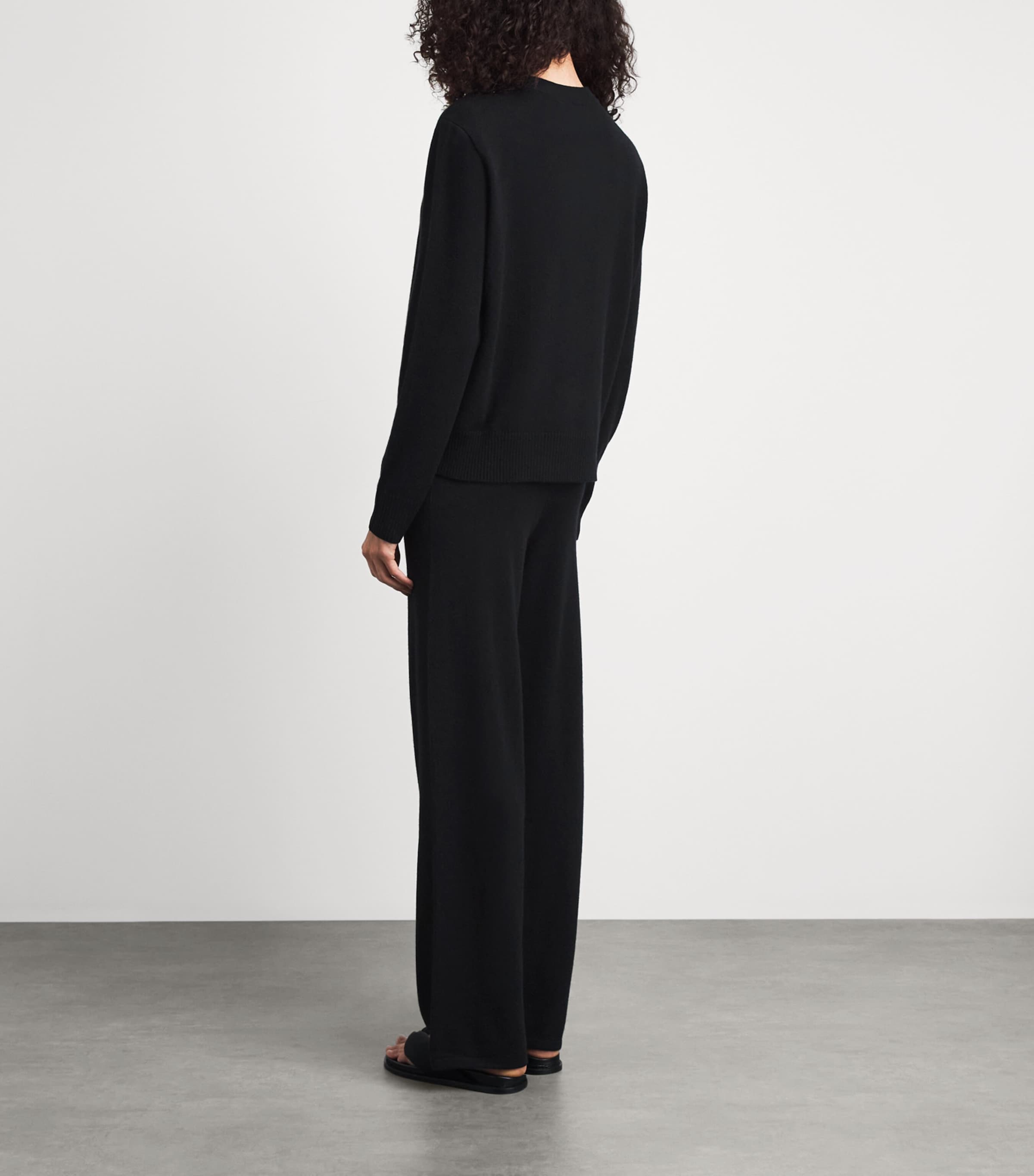 Soft Goat Womens Cashmere Sweater and Trousers Set Black Image 4