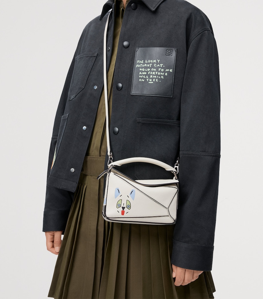 x Louis Wain Mini Leather Puzzle Top-Handle Bag SOFT WHITE Image 8