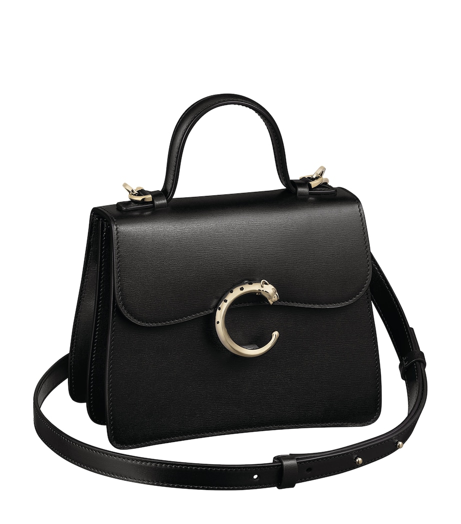 Leather Mini Panthère De Cartier Top-Handle Bag BLACK Image 1