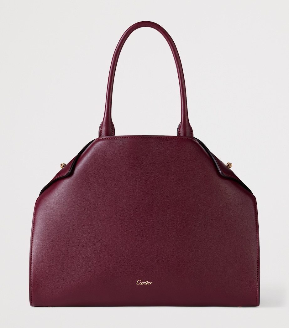 Cartier Small Leather Clash Tote Bag Burgundy Image 2