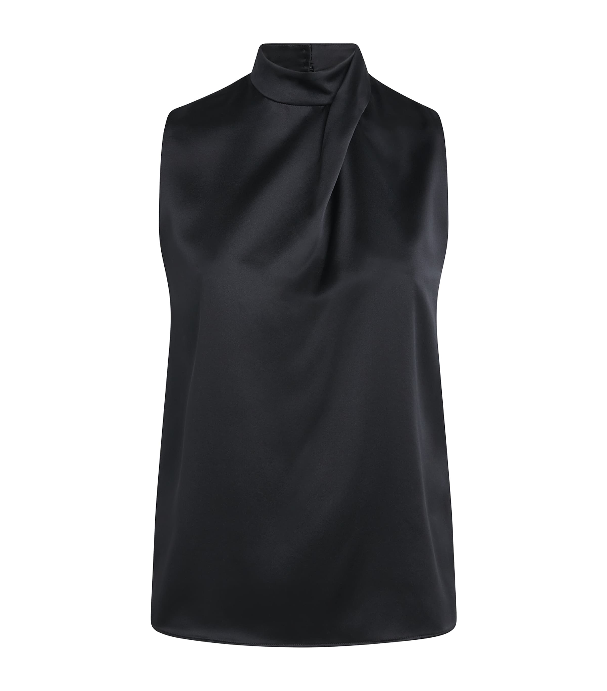 Eleventy Womens Silk High-Neck Top Nero Image 1